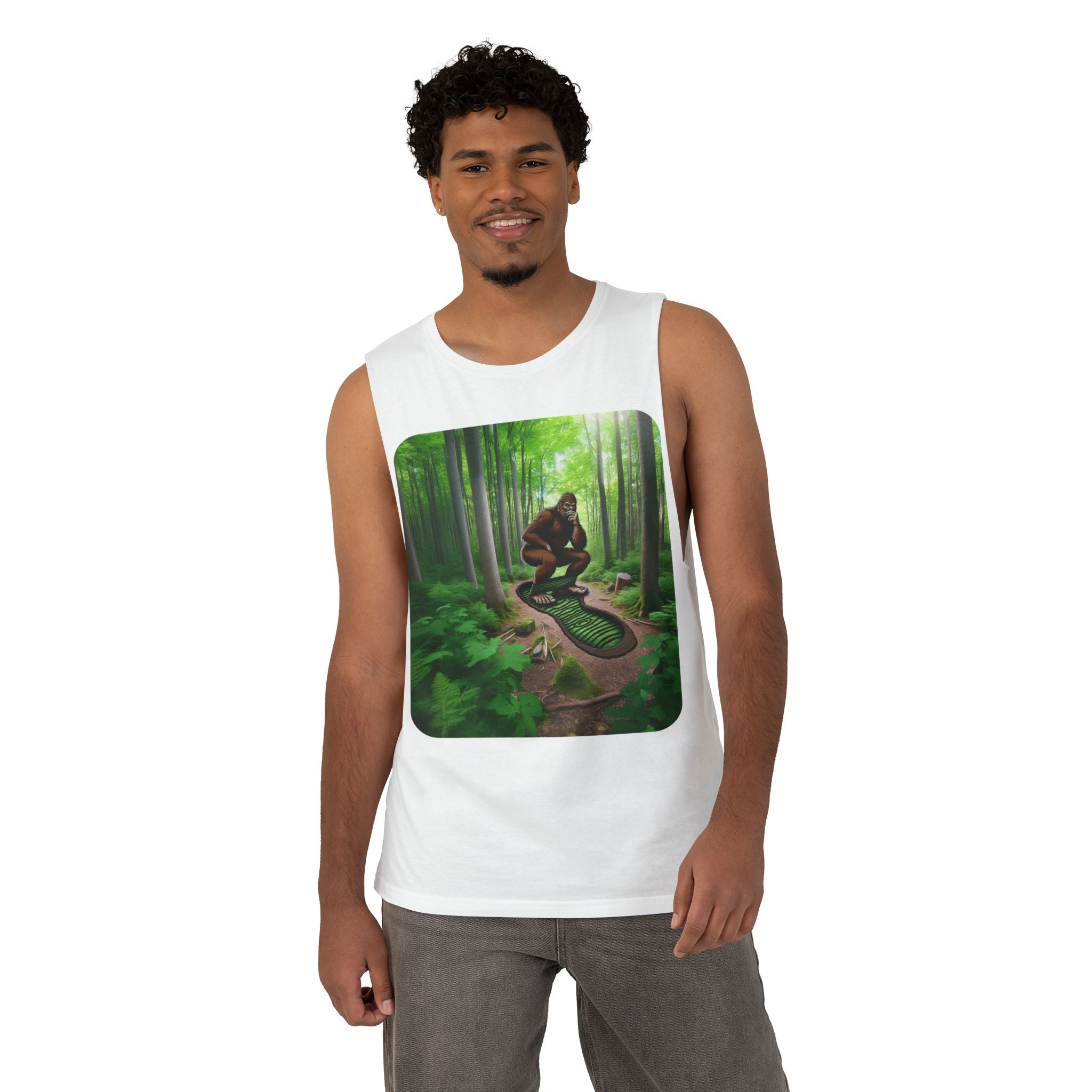 Bigfoot Forest Tank Top — Sasquatch Woodland Graphic Tank
