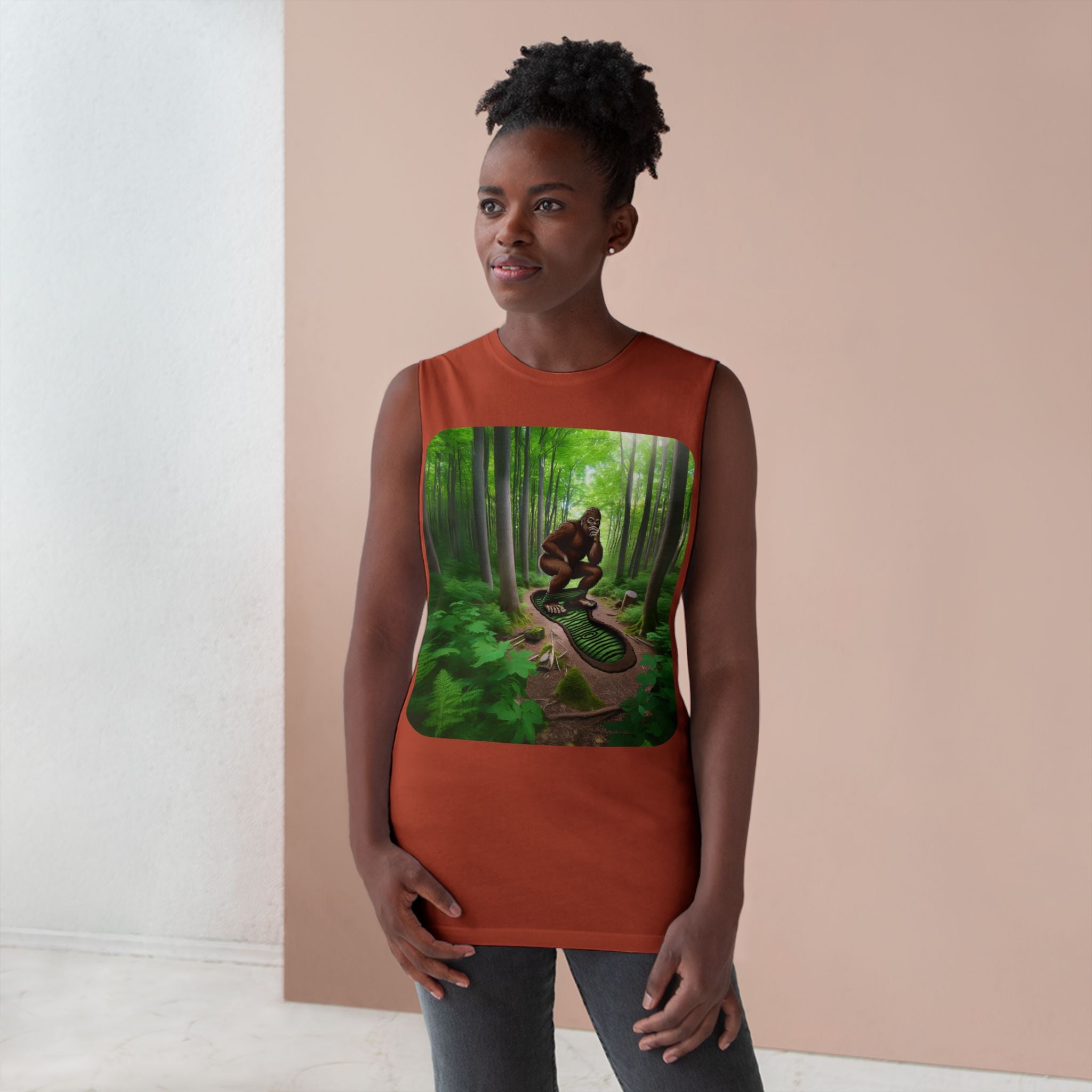Bigfoot Forest Tank Top — Sasquatch Woodland Graphic Tank