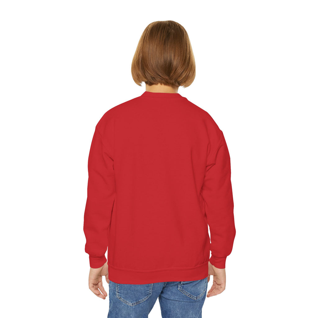 Youth Crewneck Sweatshirt — Neon Mushroom Fantasy Graphic
