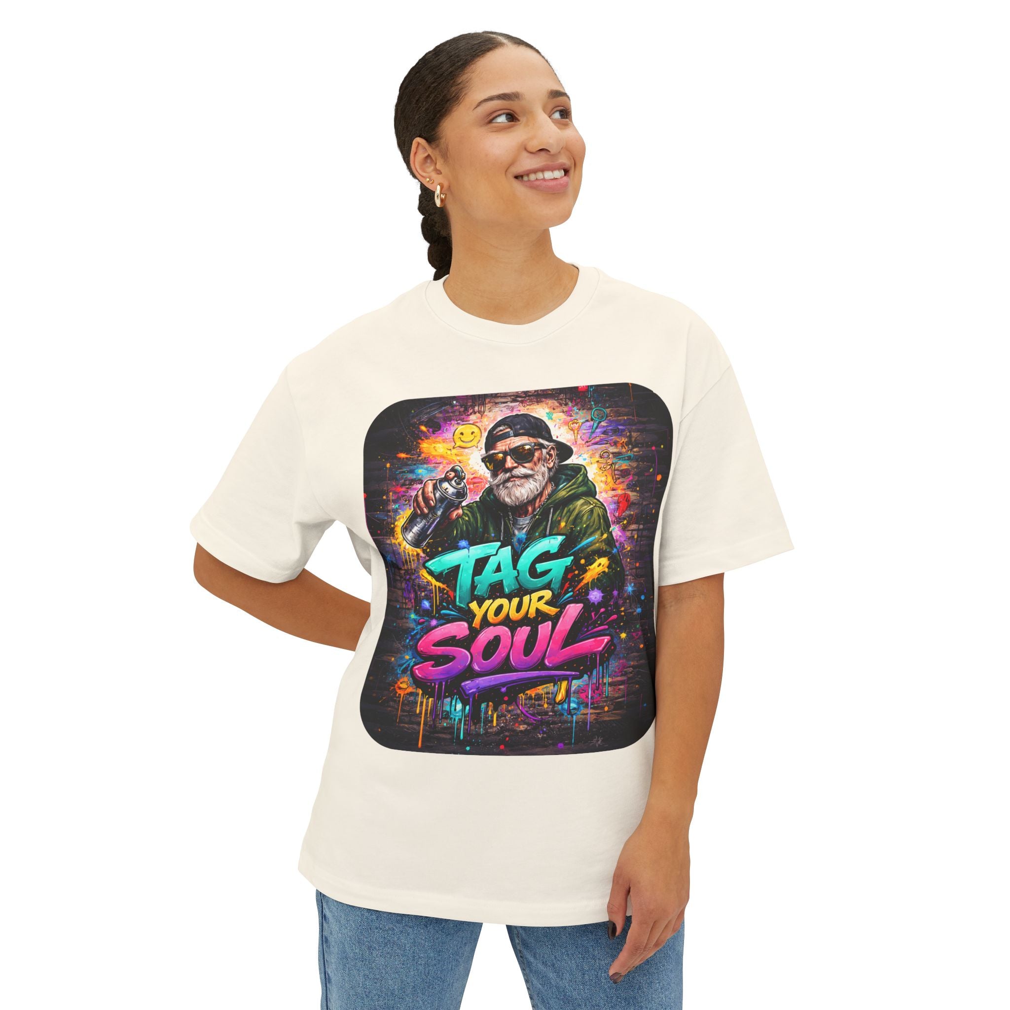 Tag Your Soul Graphic Tee — Retro Graffiti Streetwear T-Shirt
