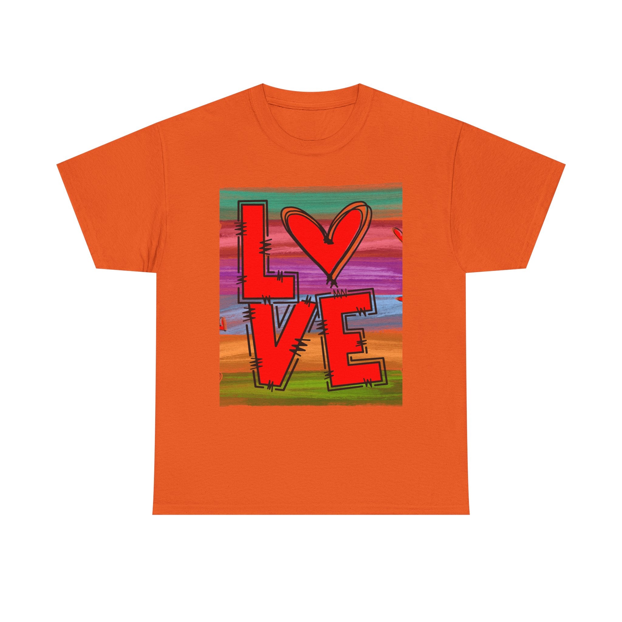 Love Heart Graphic Tee — Colorful Pop Art Valentine's T-Shirt