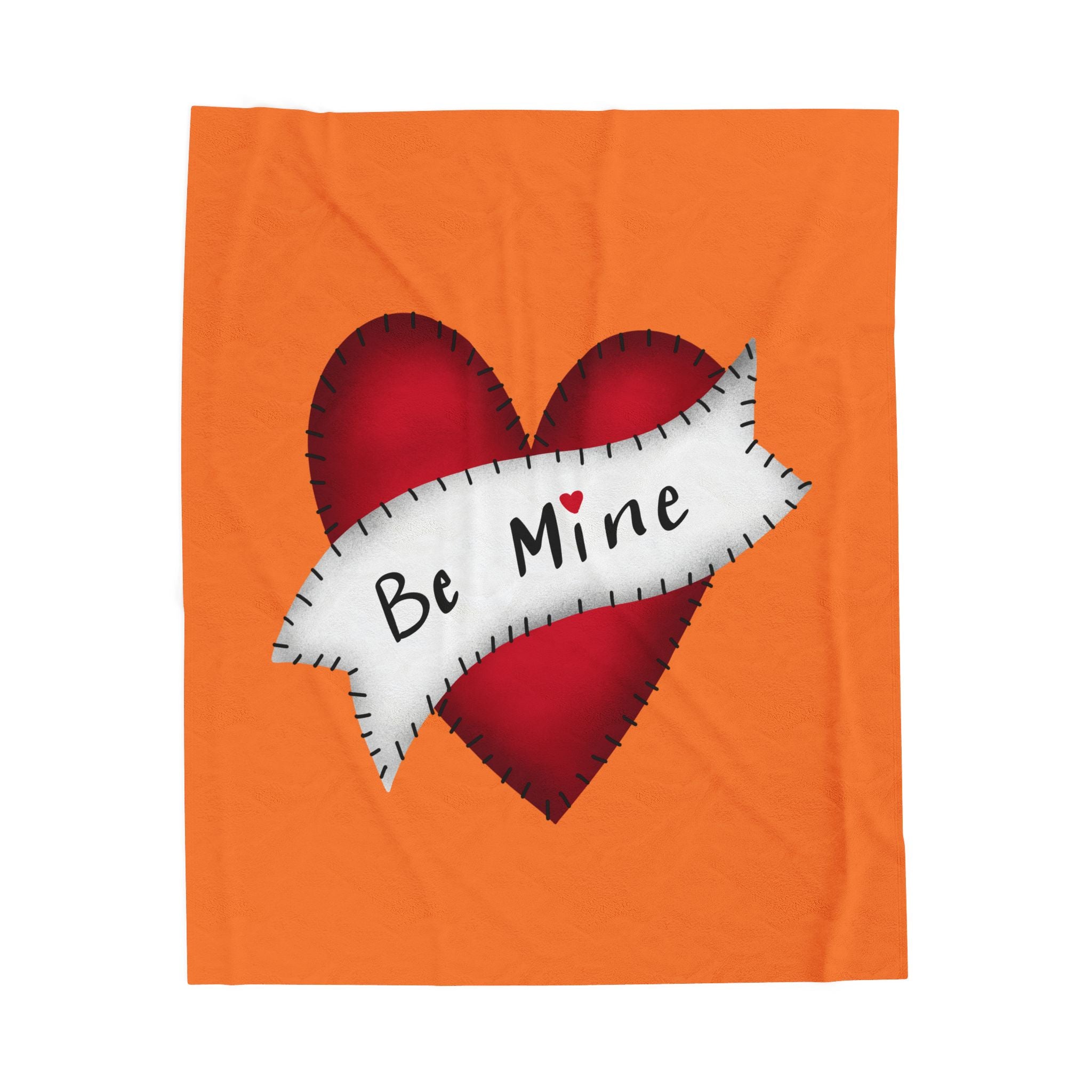 Valentine's 'Be Mine' Red Heart Velveteen Plush Blanket