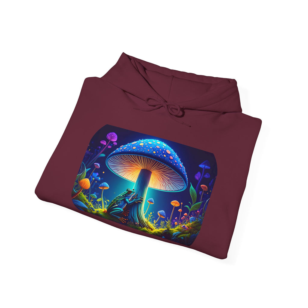 Psychedelic Mushroom Hoodie – Neon Fantasy Forest Graphic Sweatshirt