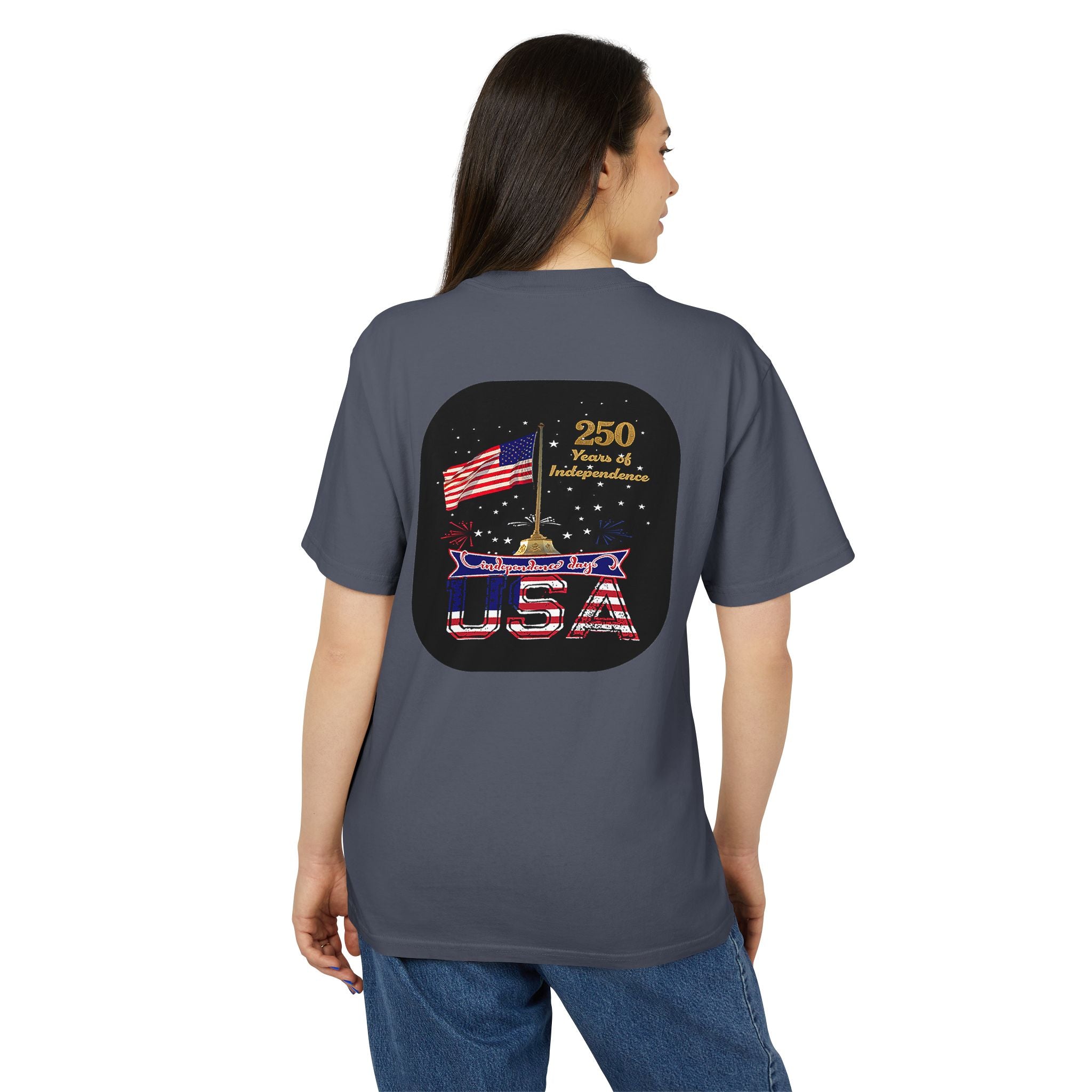 USA 250th Anniversary T-Shirt — Patriotic Flag Fourth of July Tee