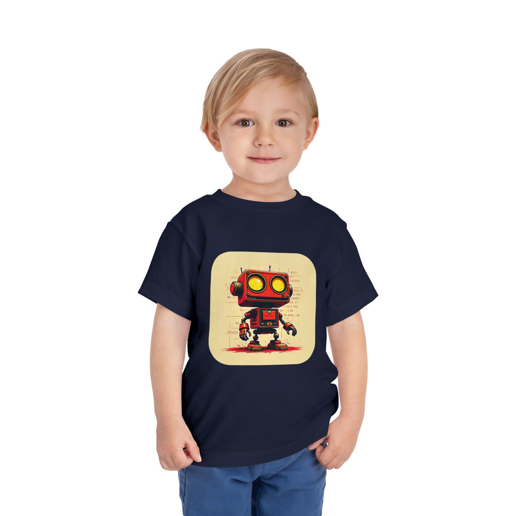Retro Red Robot Toddler Tee — Cute Vintage Robot Graphic Shirt