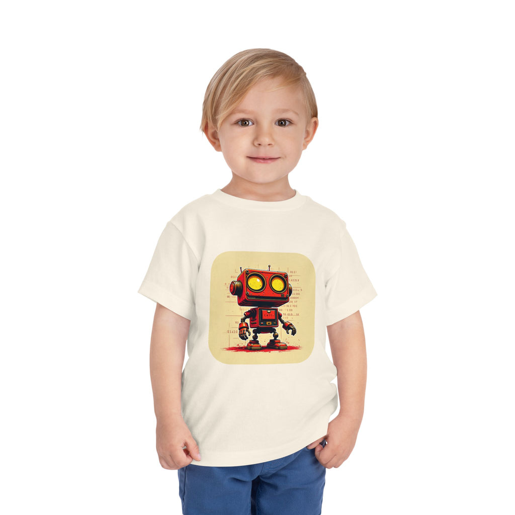 Retro Red Robot Toddler Tee — Cute Vintage Robot Graphic Shirt