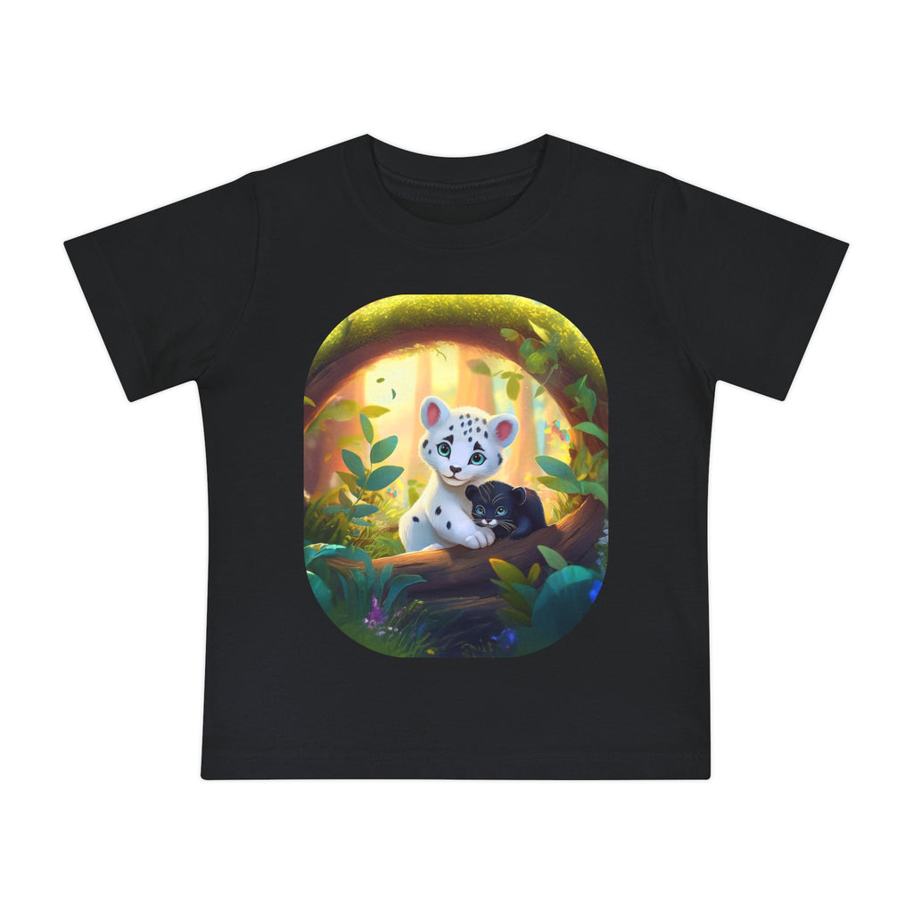 Baby T-Shirt — Forest Cub Illustration Cute Snow Leopard Print