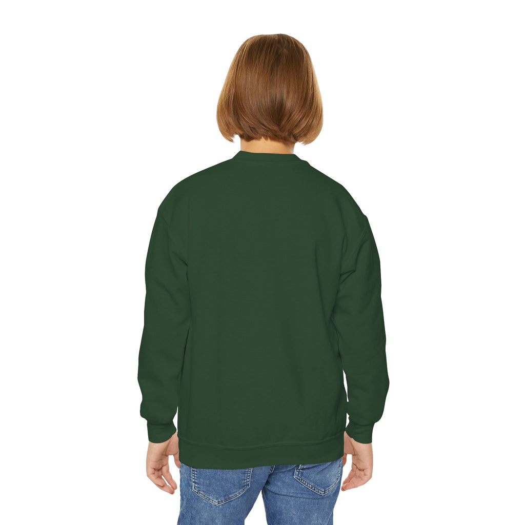 Youth Crewneck Sweatshirt — Neon Mushroom Fantasy Graphic