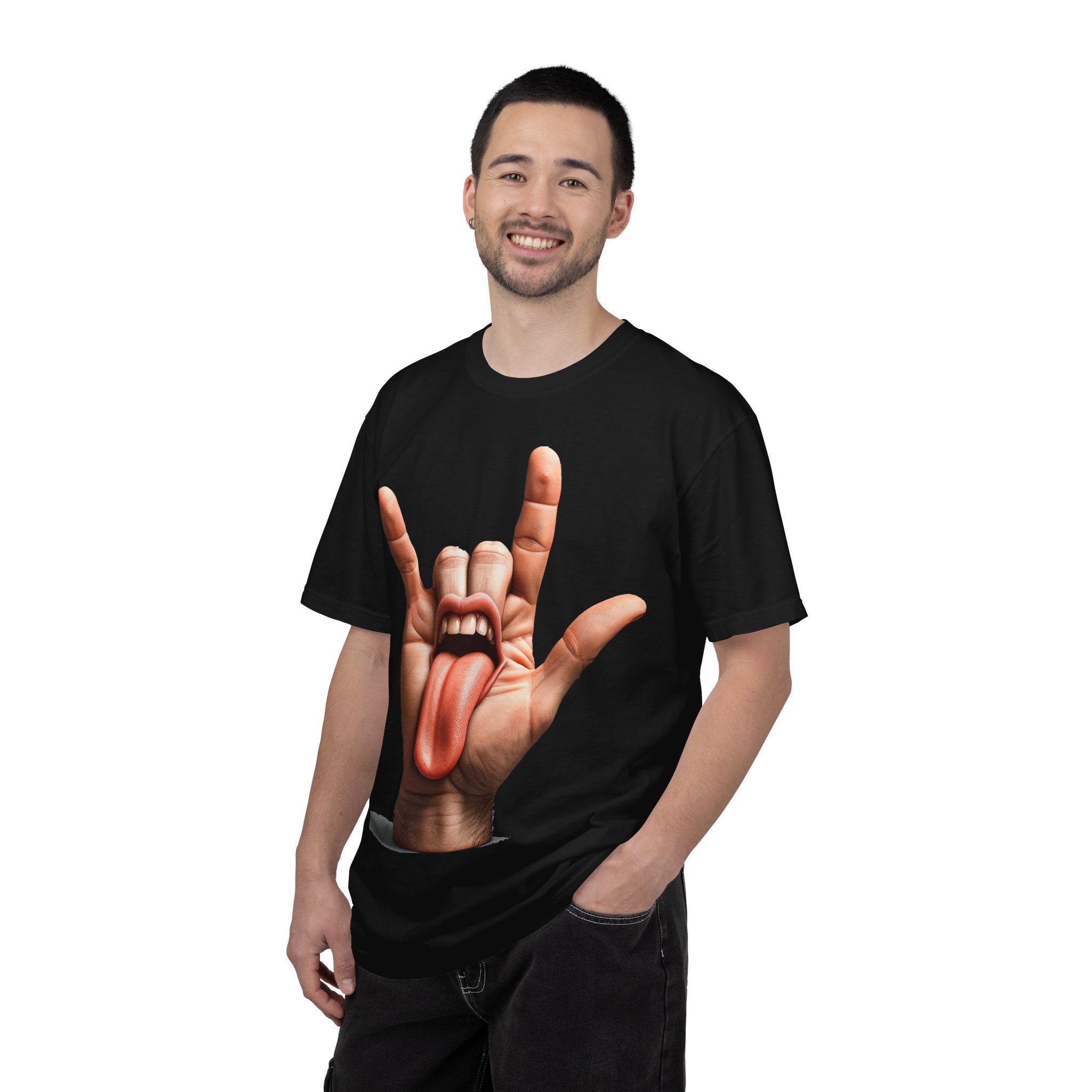 Graphic T-Shirt — Rock Hand Tongue Design