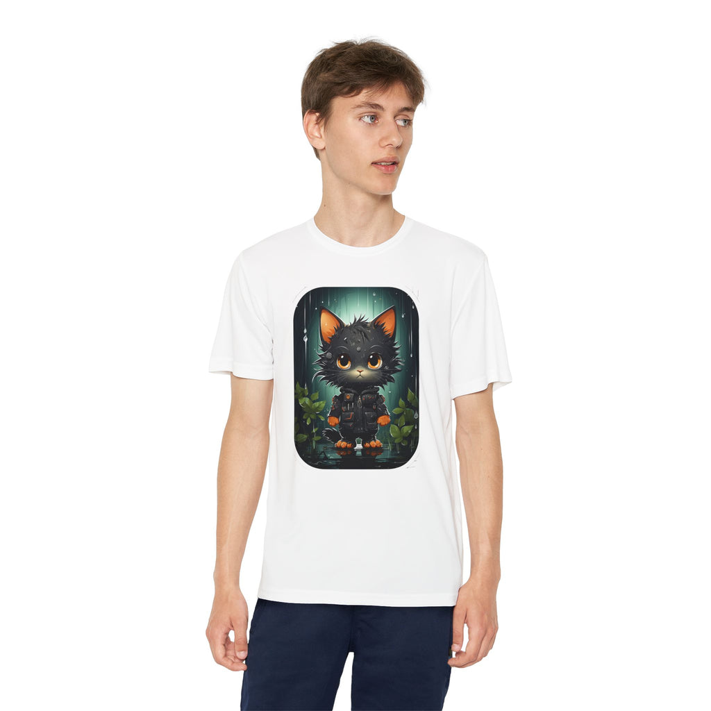 Youth Black Cat Competitor Tee — Cute Forest Kitten Graphic Shirt