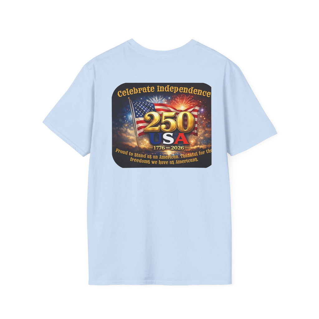 Independence 250 USA T-Shirt — Celebrate 1776–2026 Patriotic Fireworks Tee
