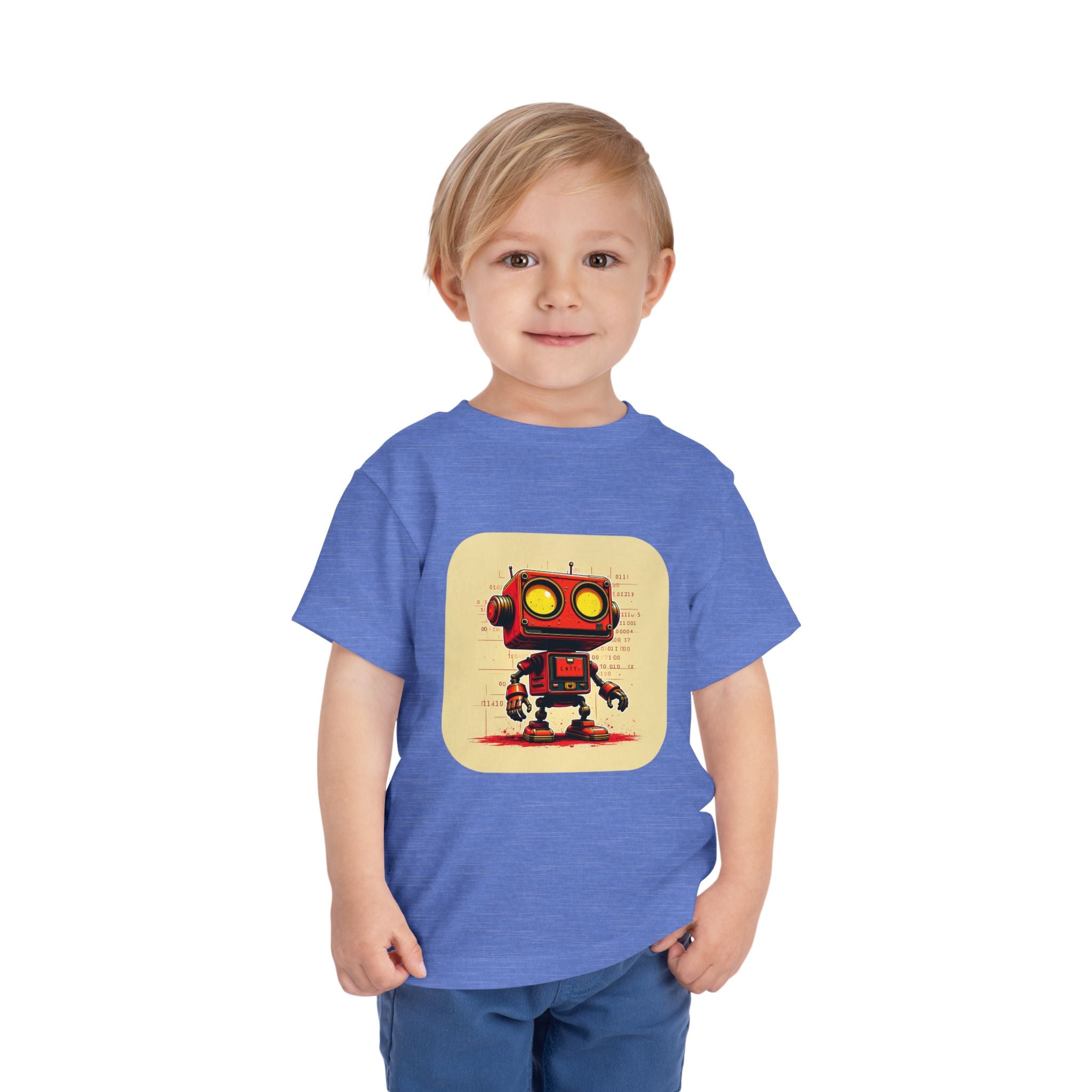 Retro Red Robot Toddler Tee — Cute Vintage Robot Graphic Shirt
