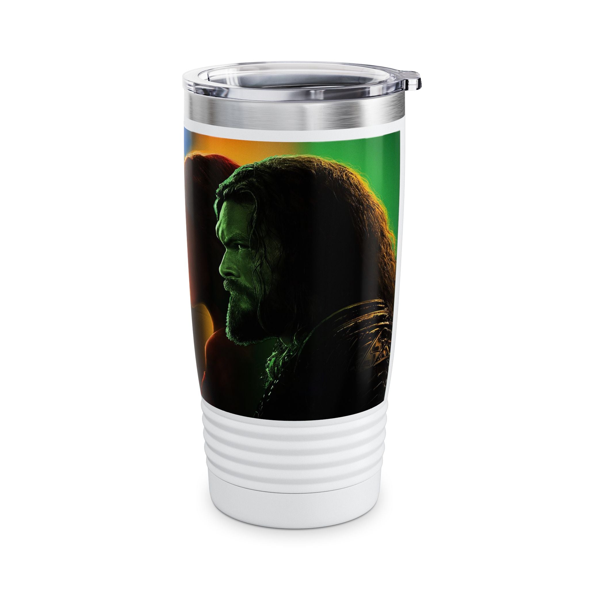 Superhero Profile 20oz Tumbler — Vertical Trio Character Silhouette Travel Mug