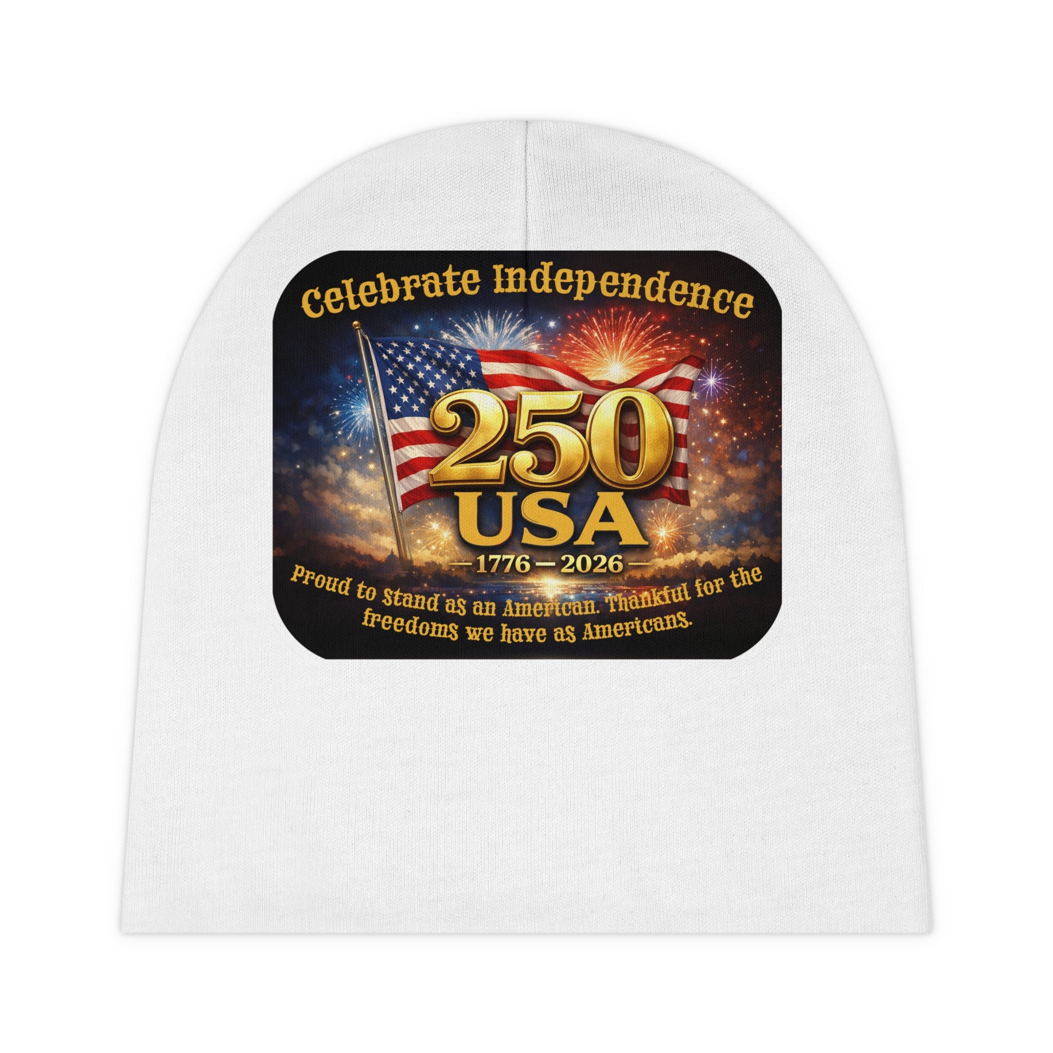 250 USA Independence Baby Beanie – 1776–2026 Patriotic Newborn Hat