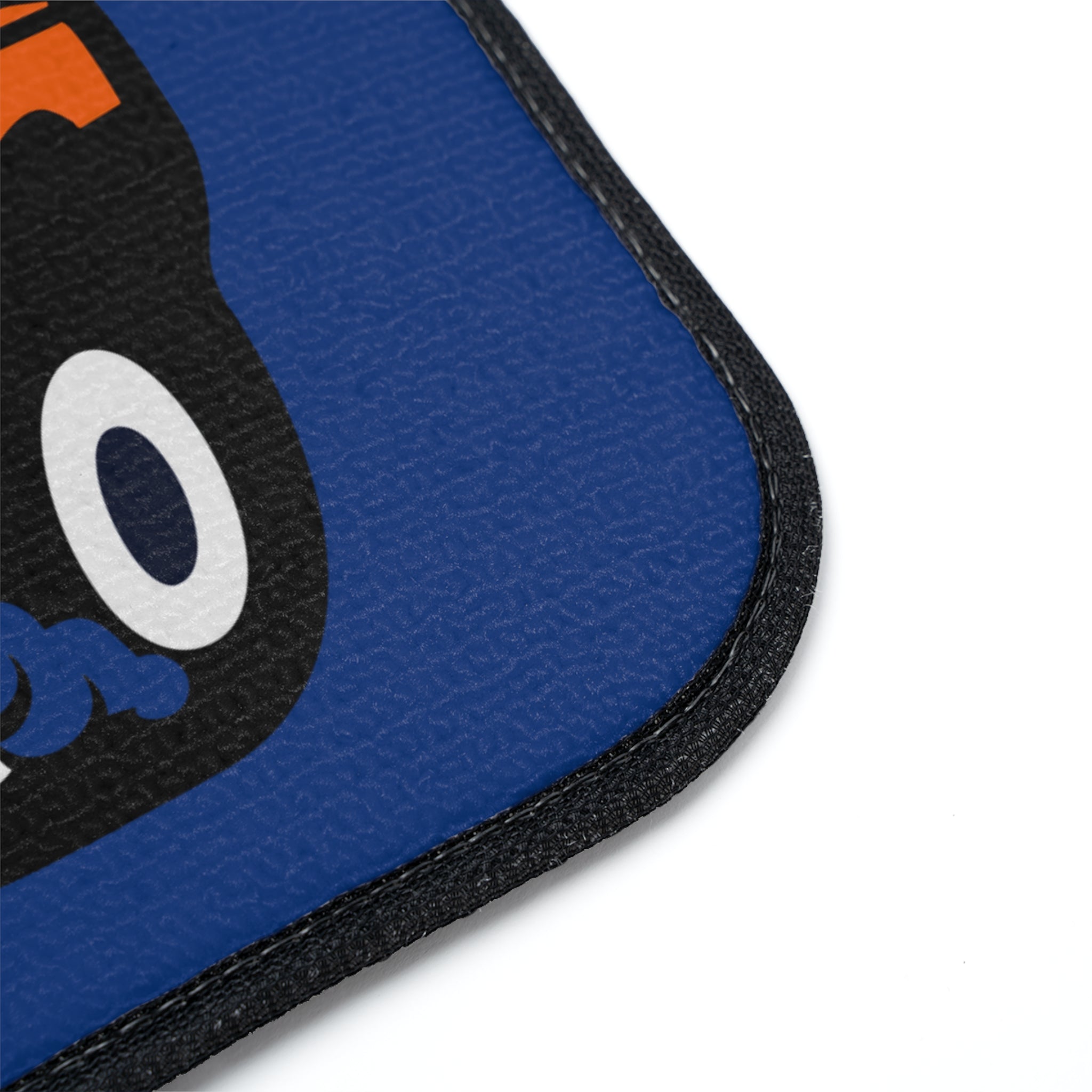 Monster Truck Driver Car Floor Mat — Blue Cartoon Hot Rod Design