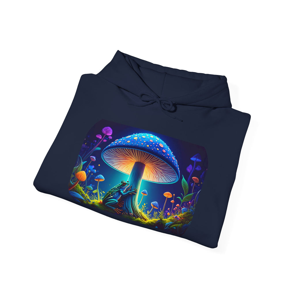 Psychedelic Mushroom Hoodie – Neon Fantasy Forest Graphic Sweatshirt