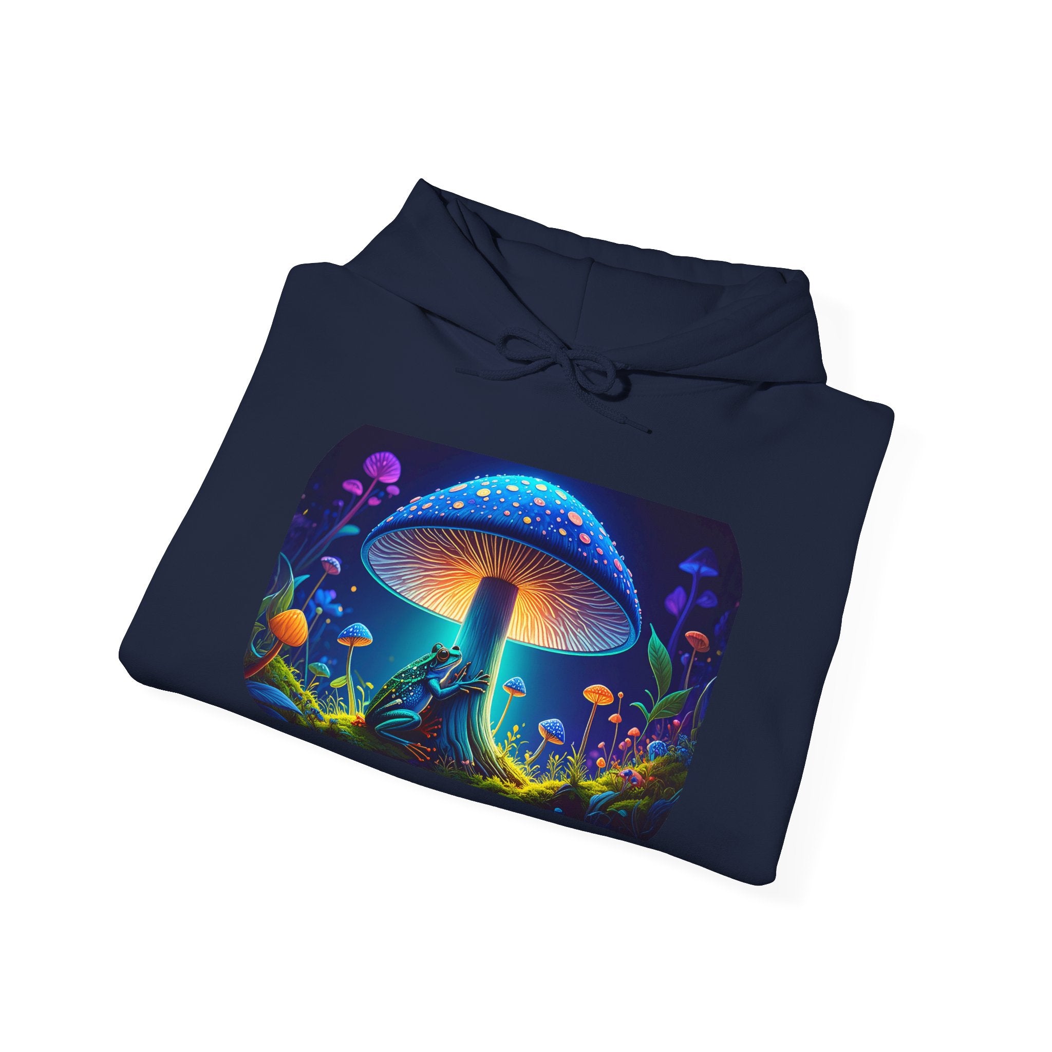 Psychedelic Mushroom Hoodie – Neon Fantasy Forest Graphic Sweatshirt