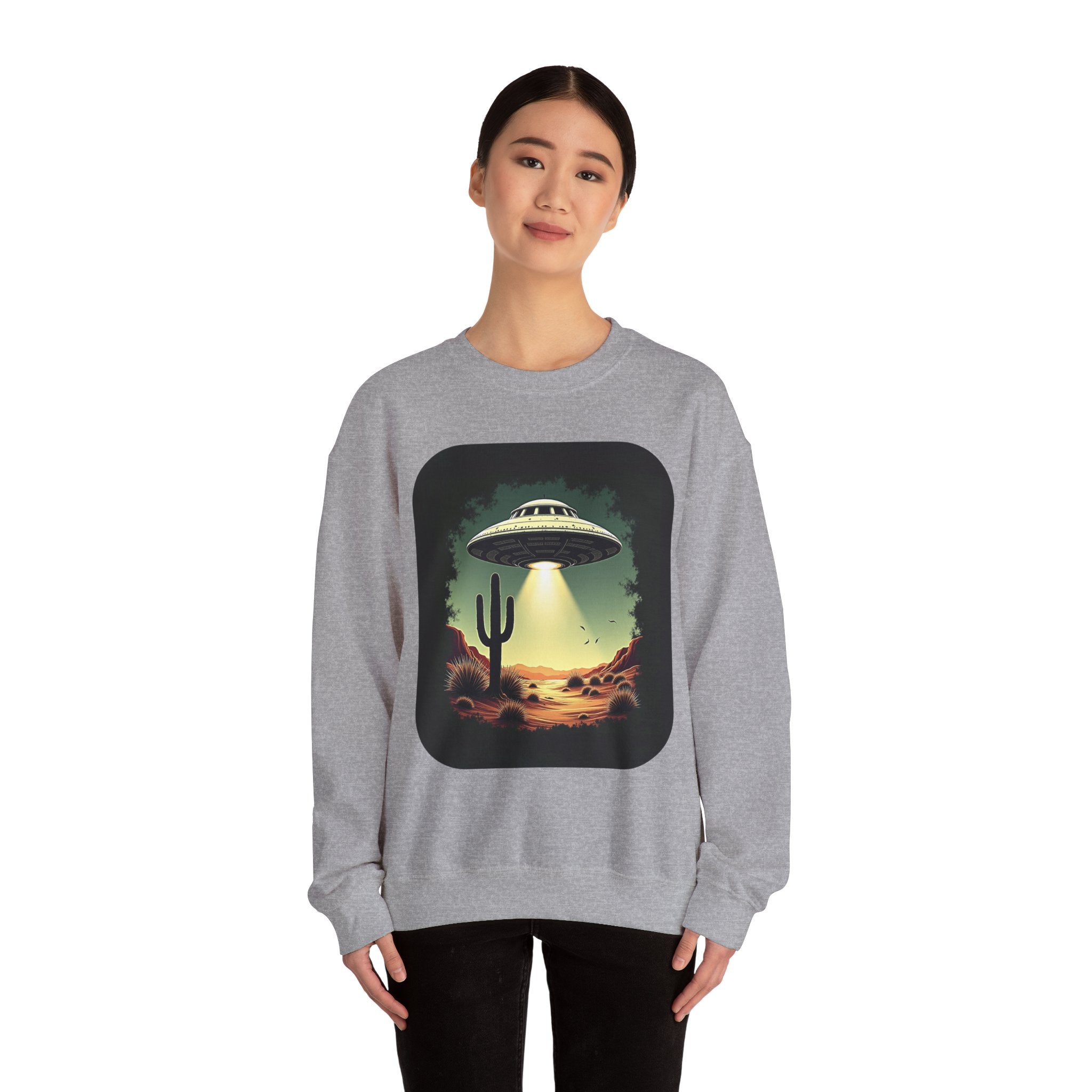 UFO Desert Abduction Crewneck Sweatshirt