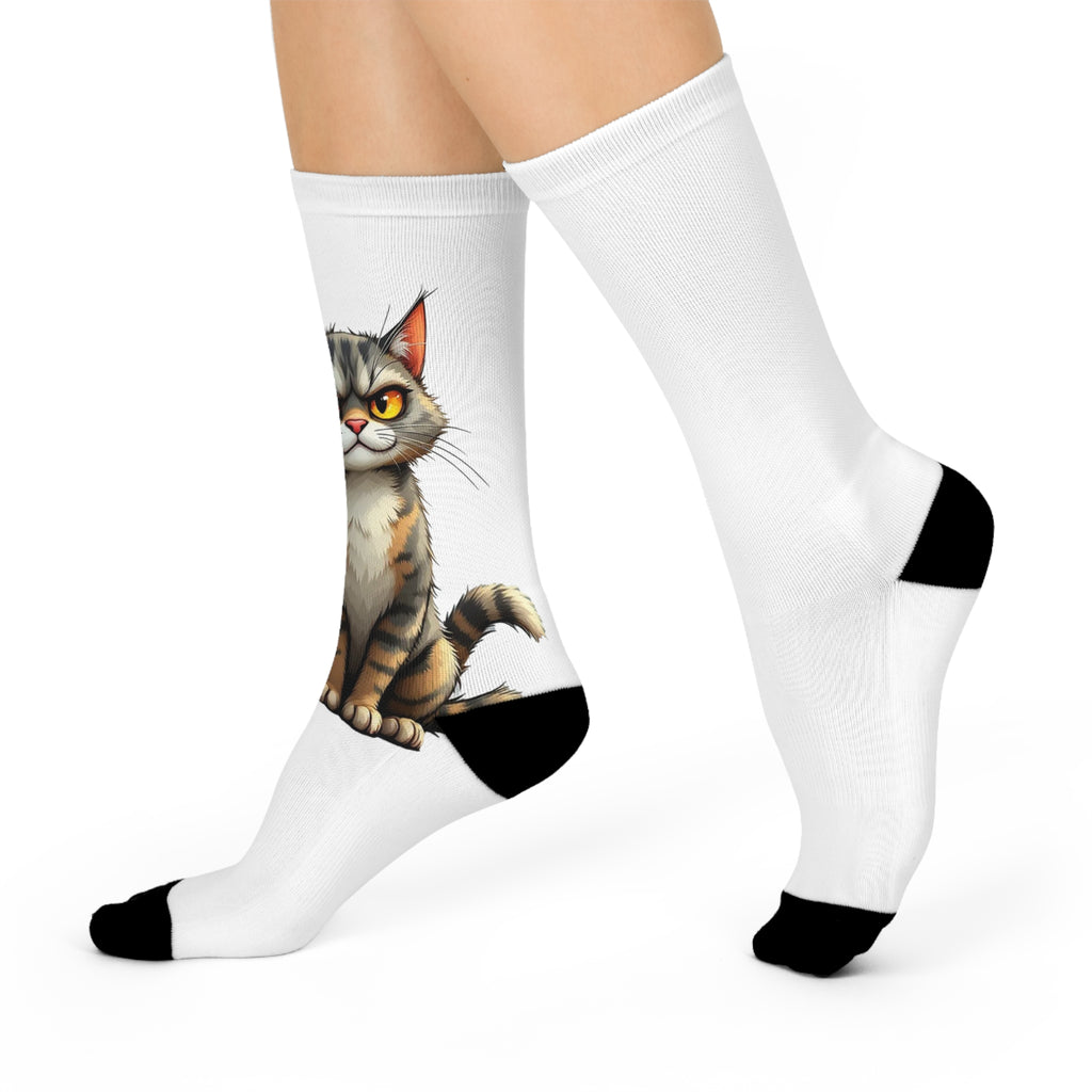 Cute Grumpy Cat Crew Socks — Cushioned Cat Socks for Cat Lovers