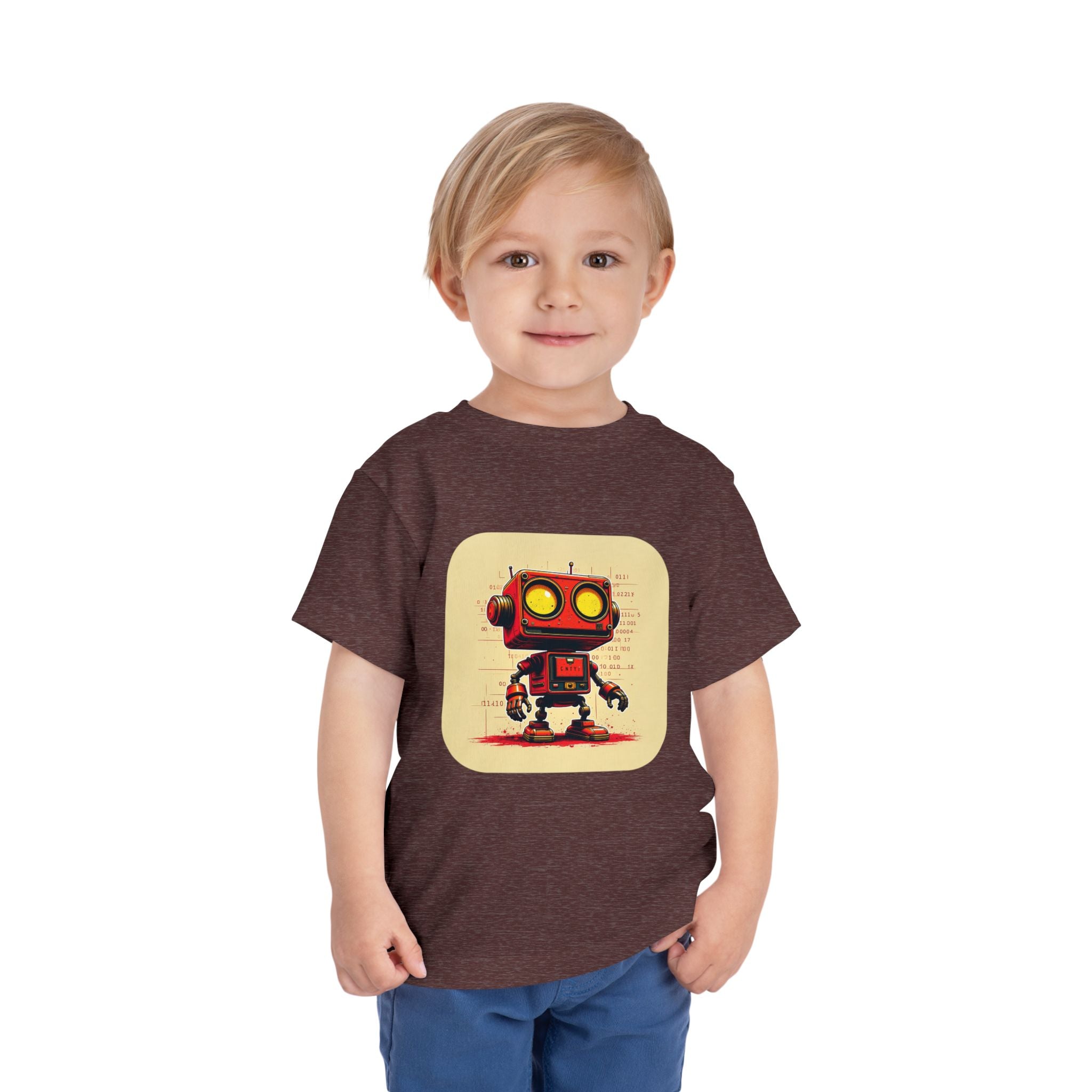Retro Red Robot Toddler Tee — Cute Vintage Robot Graphic Shirt
