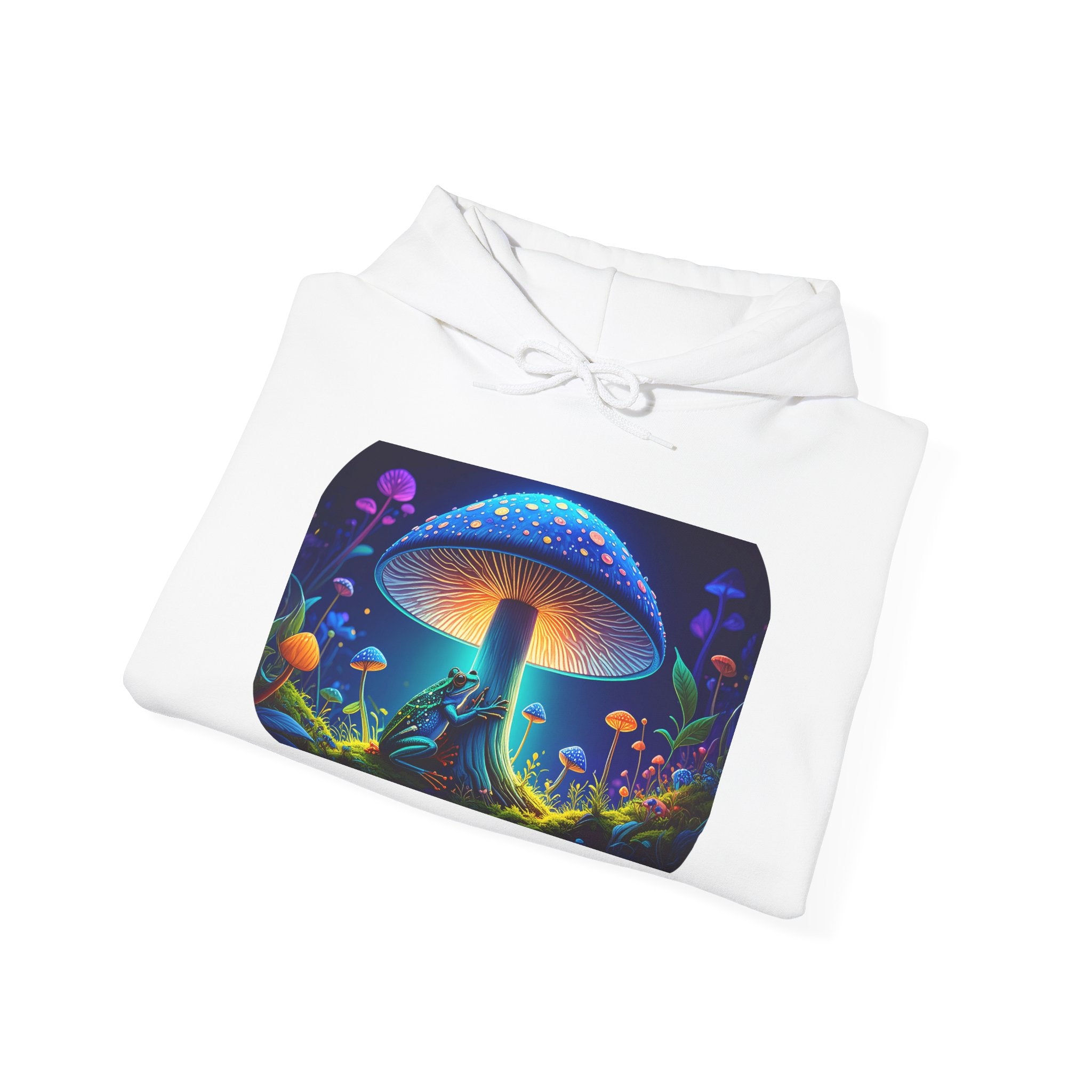 Psychedelic Mushroom Hoodie – Neon Fantasy Forest Graphic Sweatshirt