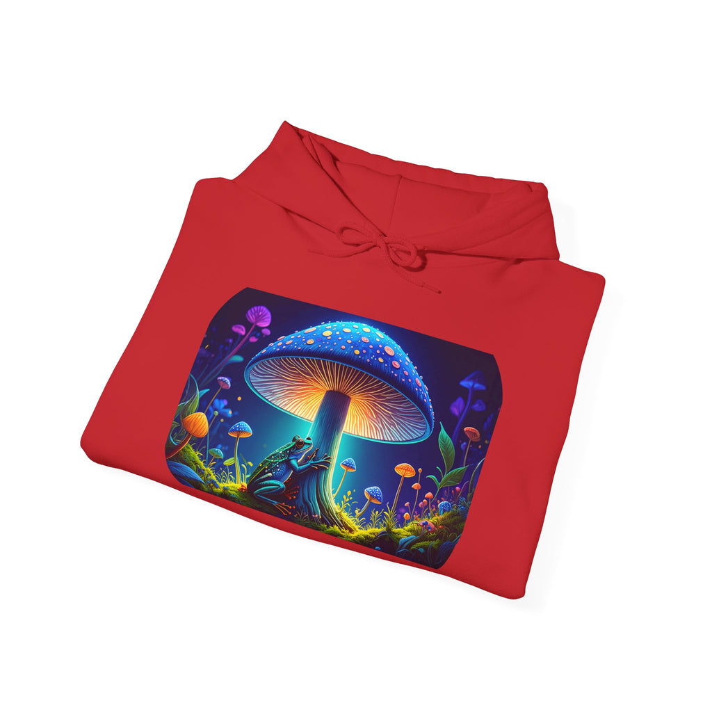 Psychedelic Mushroom Hoodie – Neon Fantasy Forest Graphic Sweatshirt