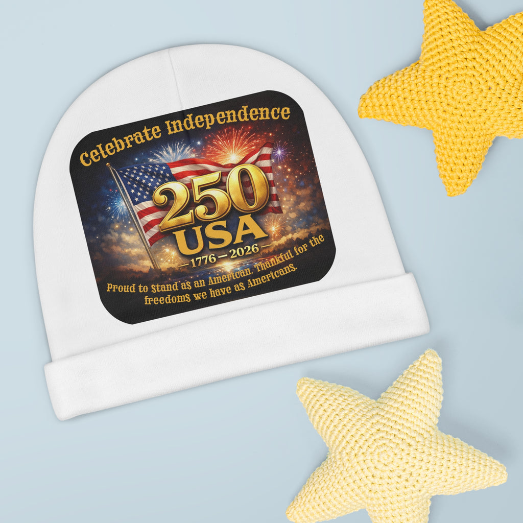 250 USA Independence Baby Beanie – 1776–2026 Patriotic Newborn Hat