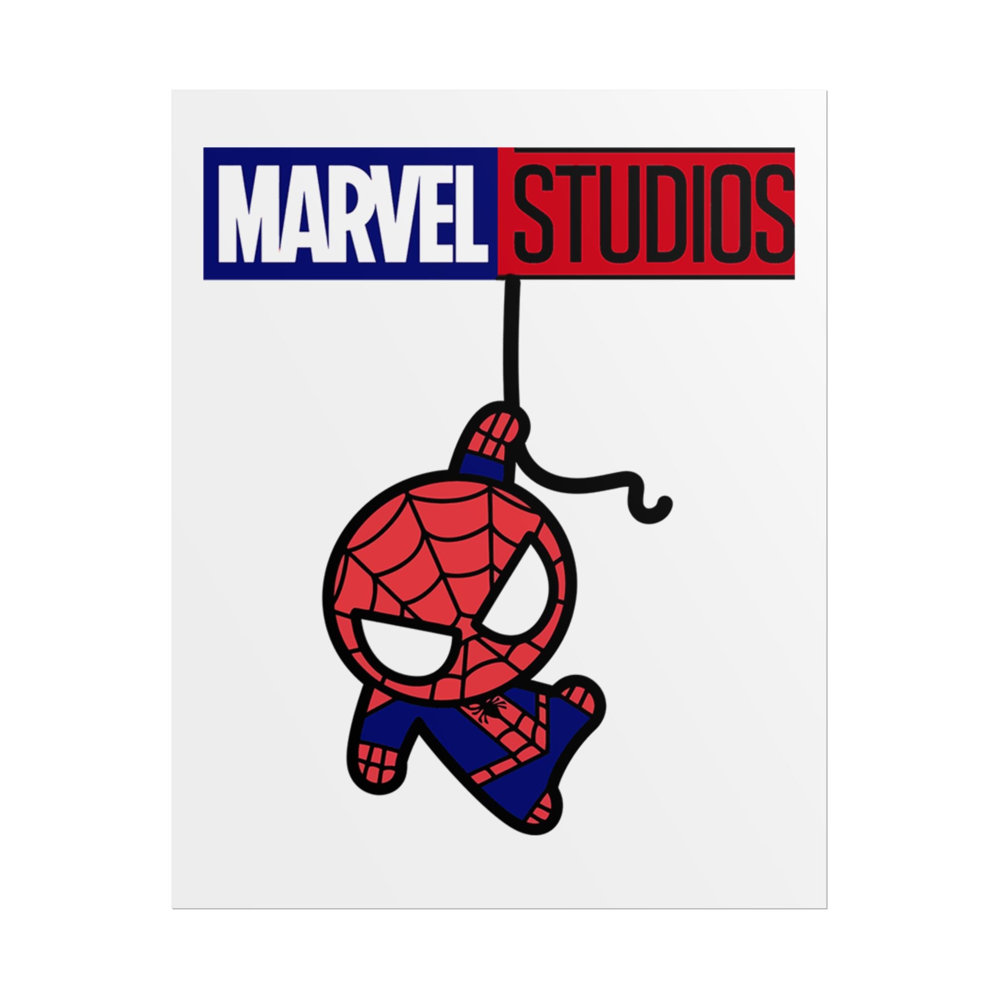 Marvel Studios Spider-Man Rolled Poster — Cute Hanging Cartoon Spider-Man Wall Art