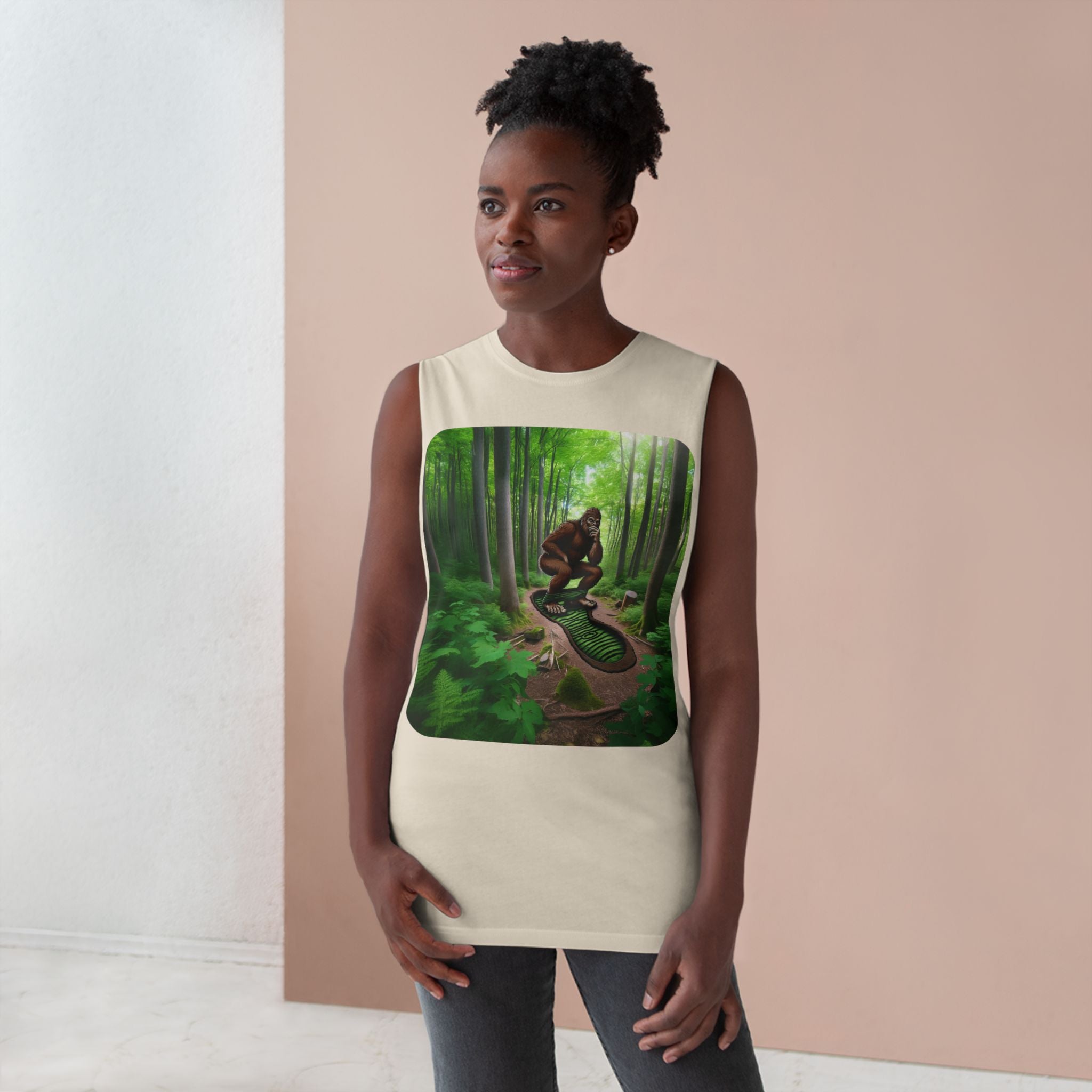 Bigfoot Forest Tank Top — Sasquatch Woodland Graphic Tank