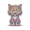 Colorful Cute Cat Sticker — Rainbow Kitten Kiss-Cut Decal for Laptops & Water Bottles, bumper stickers, rear car windshield, any of your own favorites places