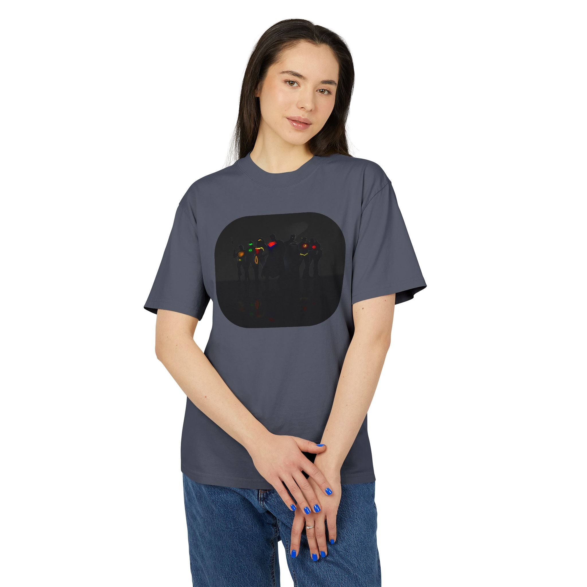 Retro Night Lights Tee — Neon Silhouette Graphic Shirt