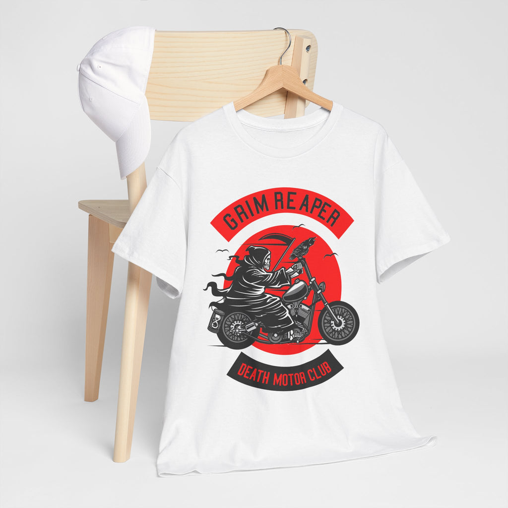 Grim Reaper Motor Club Tee — Biker Skull Motorcycle T‑Shirt