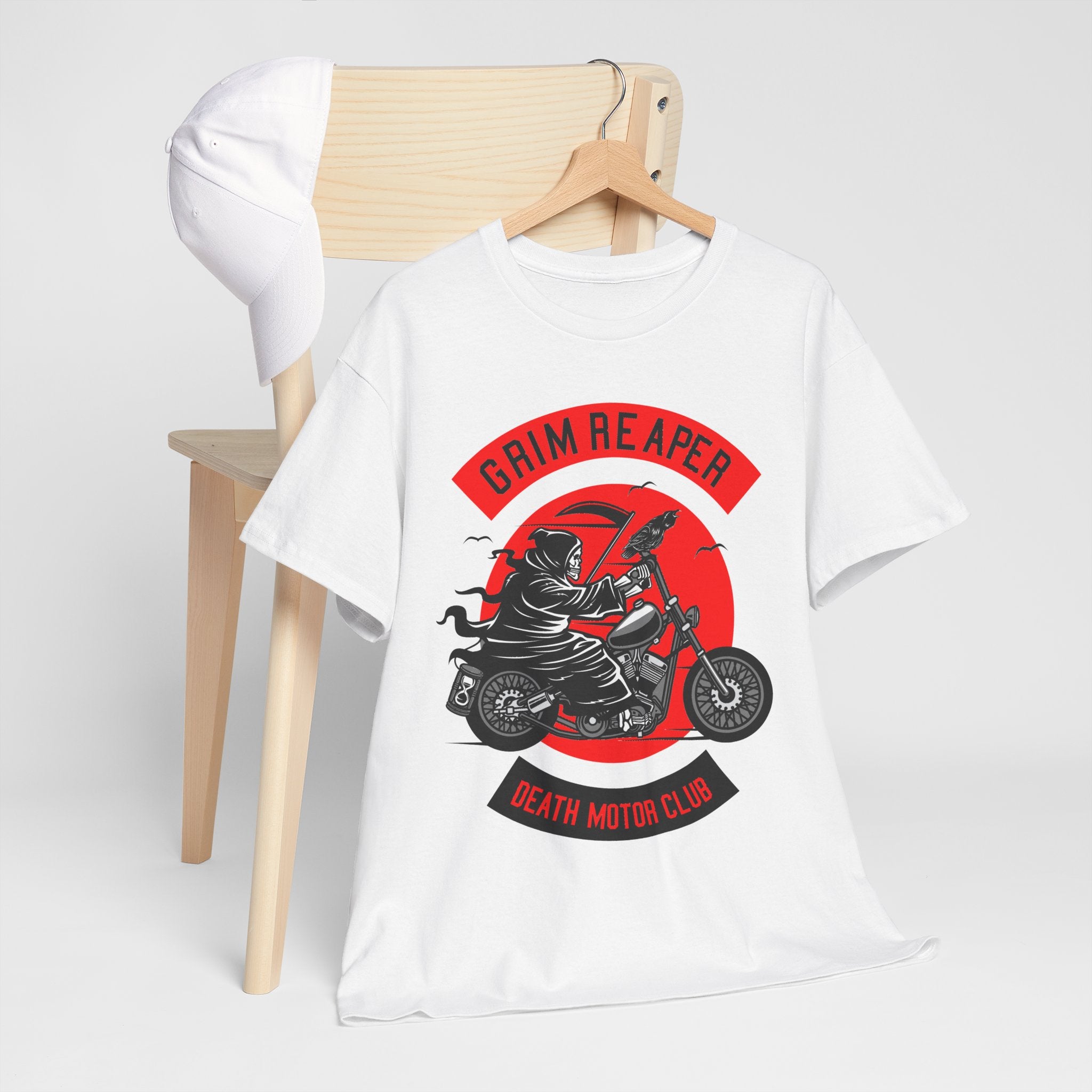 Grim Reaper Motor Club Tee — Biker Skull Motorcycle T‑Shirt