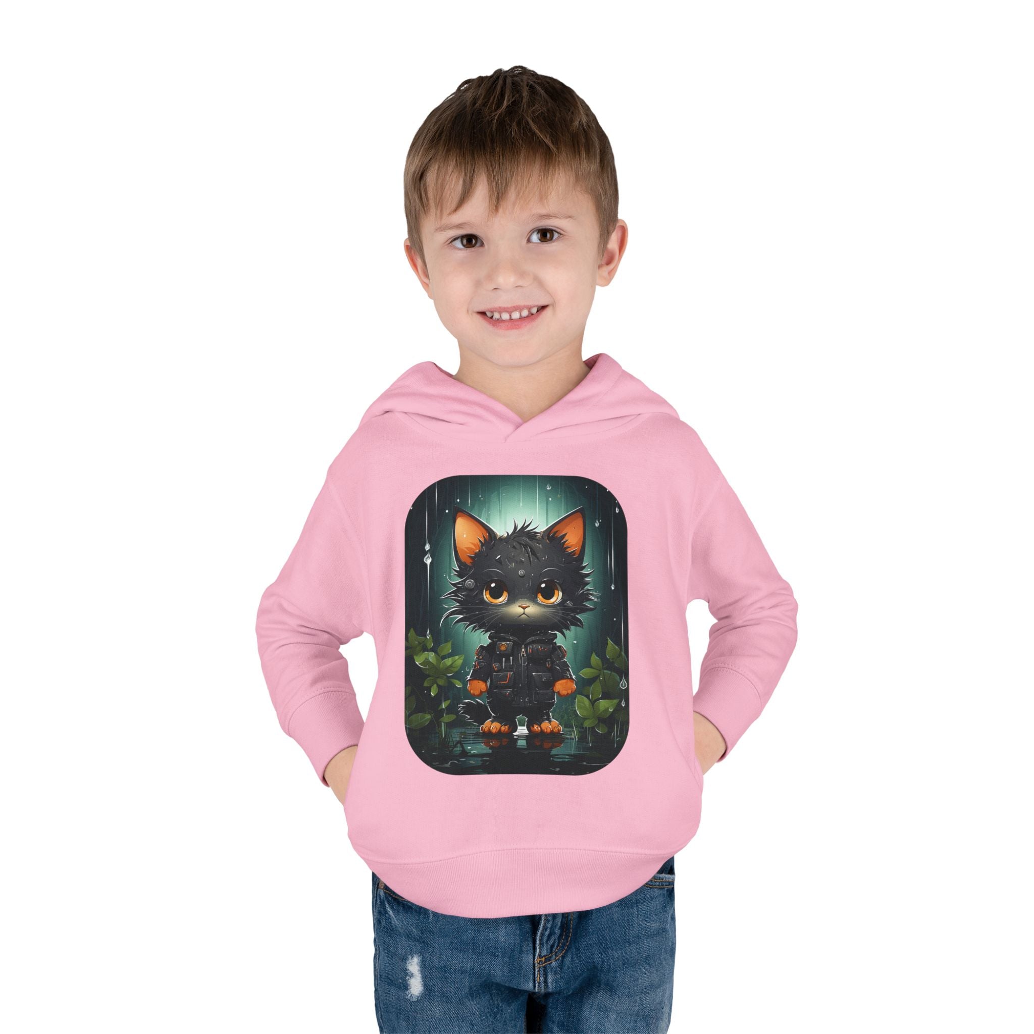 Toddler Hoodie — Cute Forest Black Cat Pullover