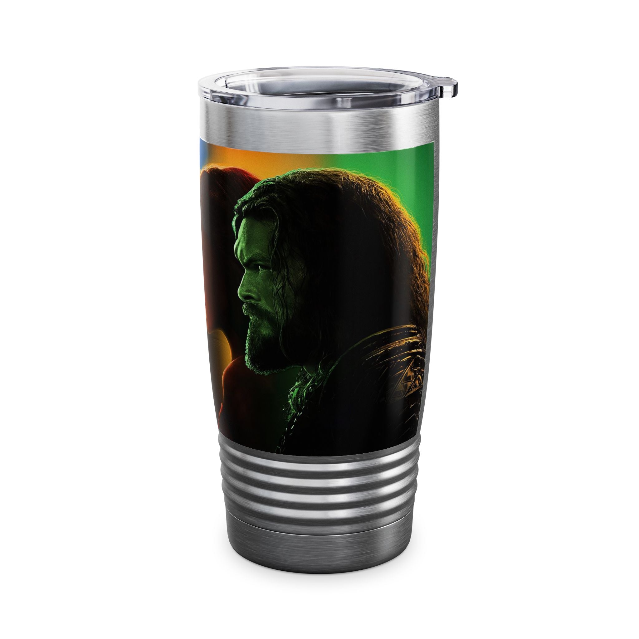Superhero Profile 20oz Tumbler — Vertical Trio Character Silhouette Travel Mug