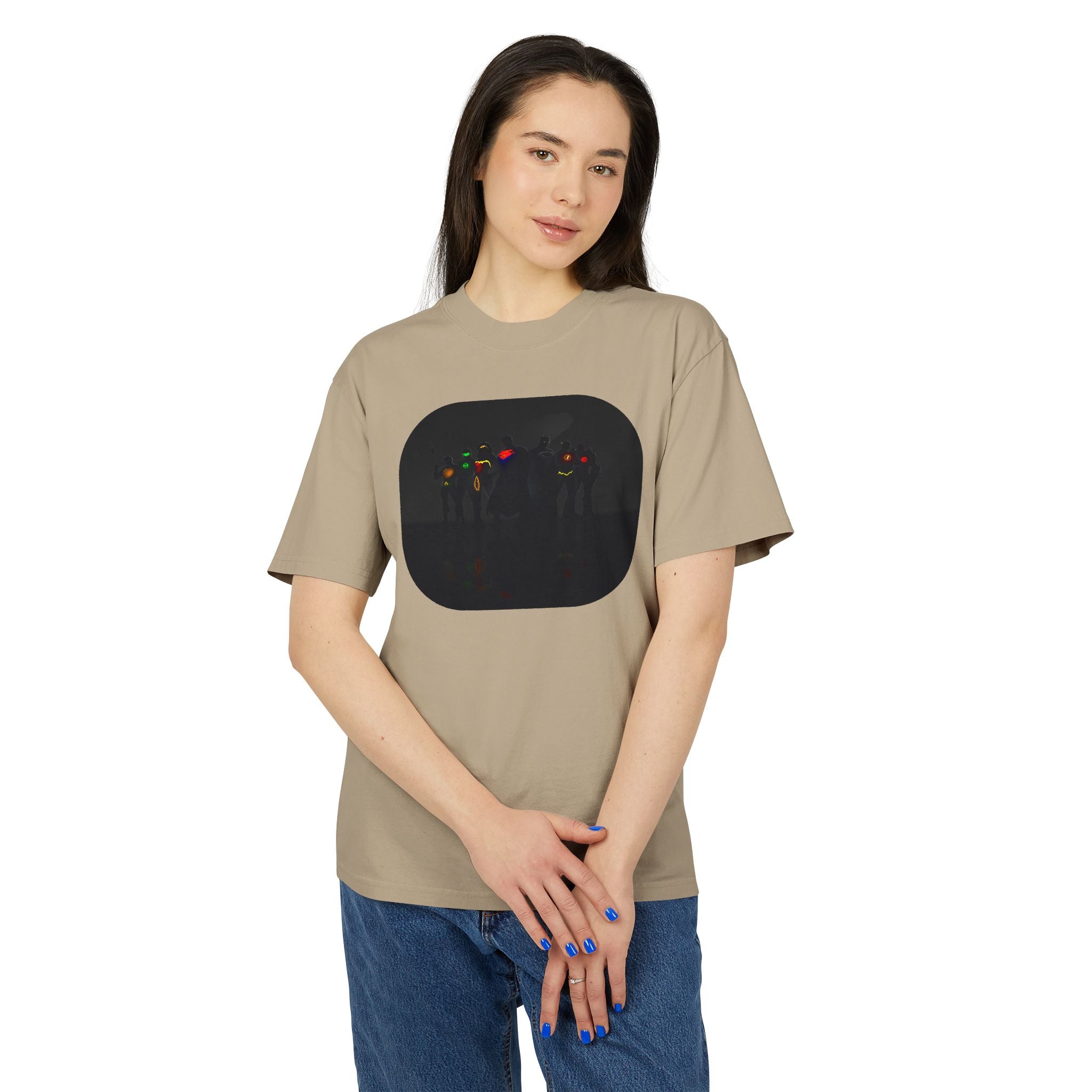 Retro Night Lights Tee — Neon Silhouette Graphic Shirt