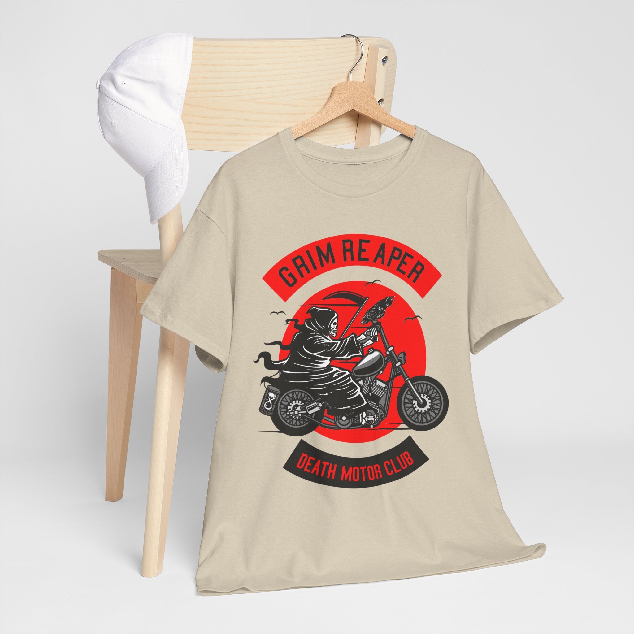 Grim Reaper Motor Club Tee — Biker Skull Motorcycle T‑Shirt