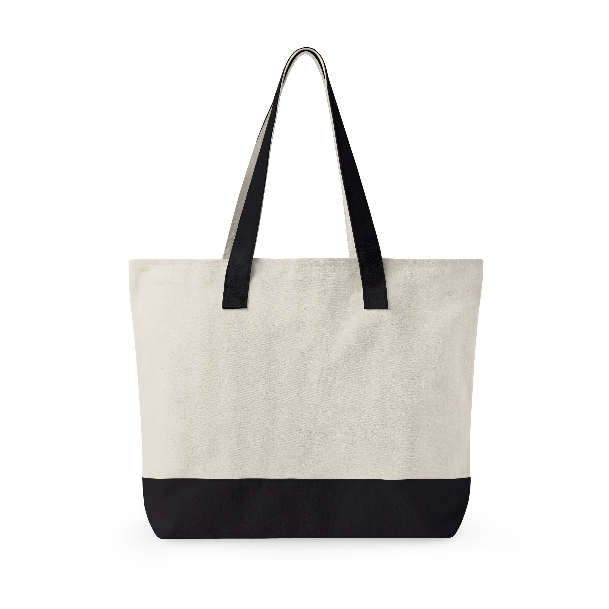 Canvas Tote Bag — Colorful Frog Watercolor Design, Zippered Beach & Market Tote