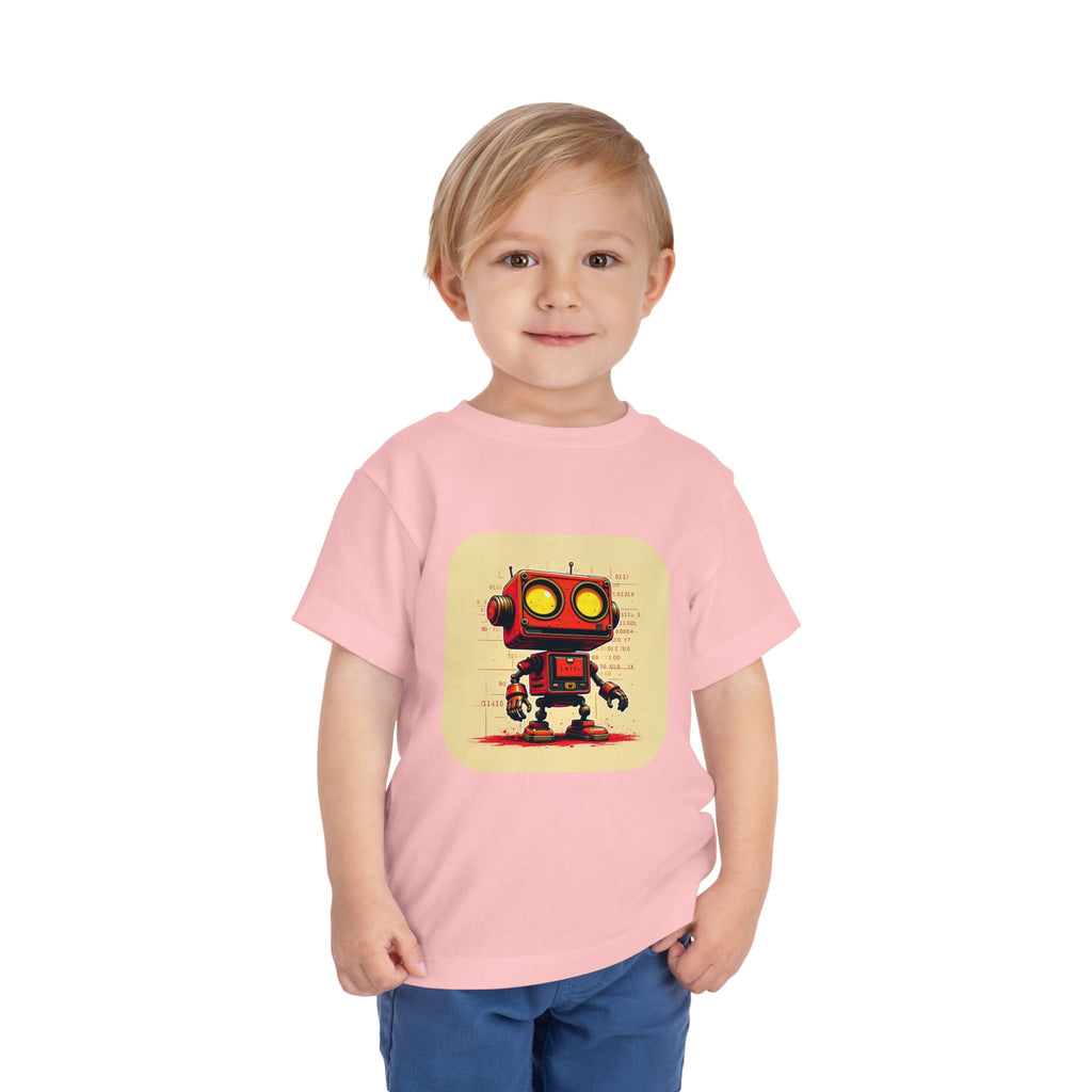Retro Red Robot Toddler Tee — Cute Vintage Robot Graphic Shirt