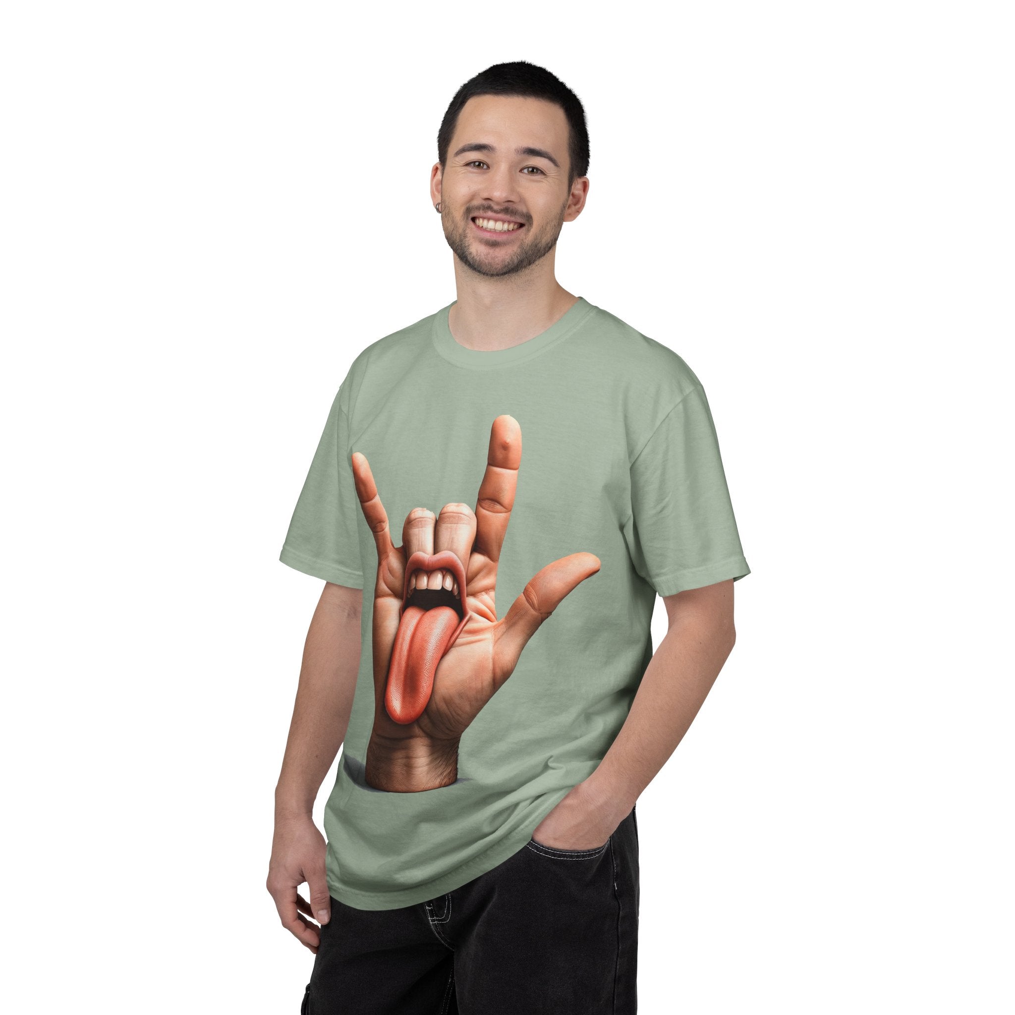 Graphic T-Shirt — Rock Hand Tongue Design