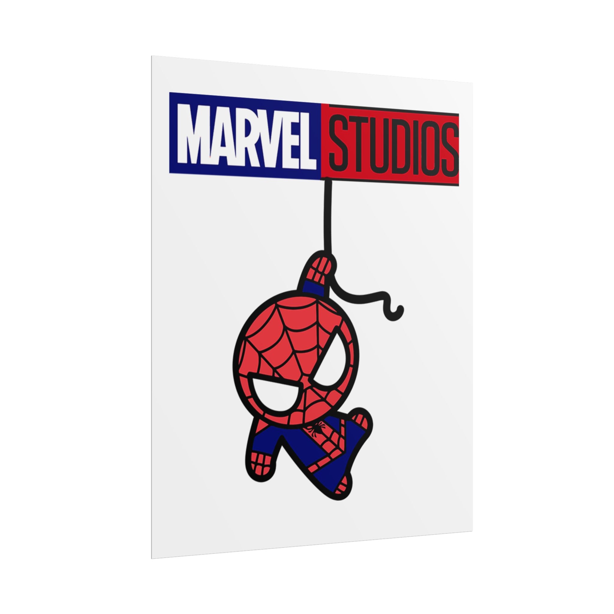 Marvel Studios Spider-Man Rolled Poster — Cute Hanging Cartoon Spider-Man Wall Art