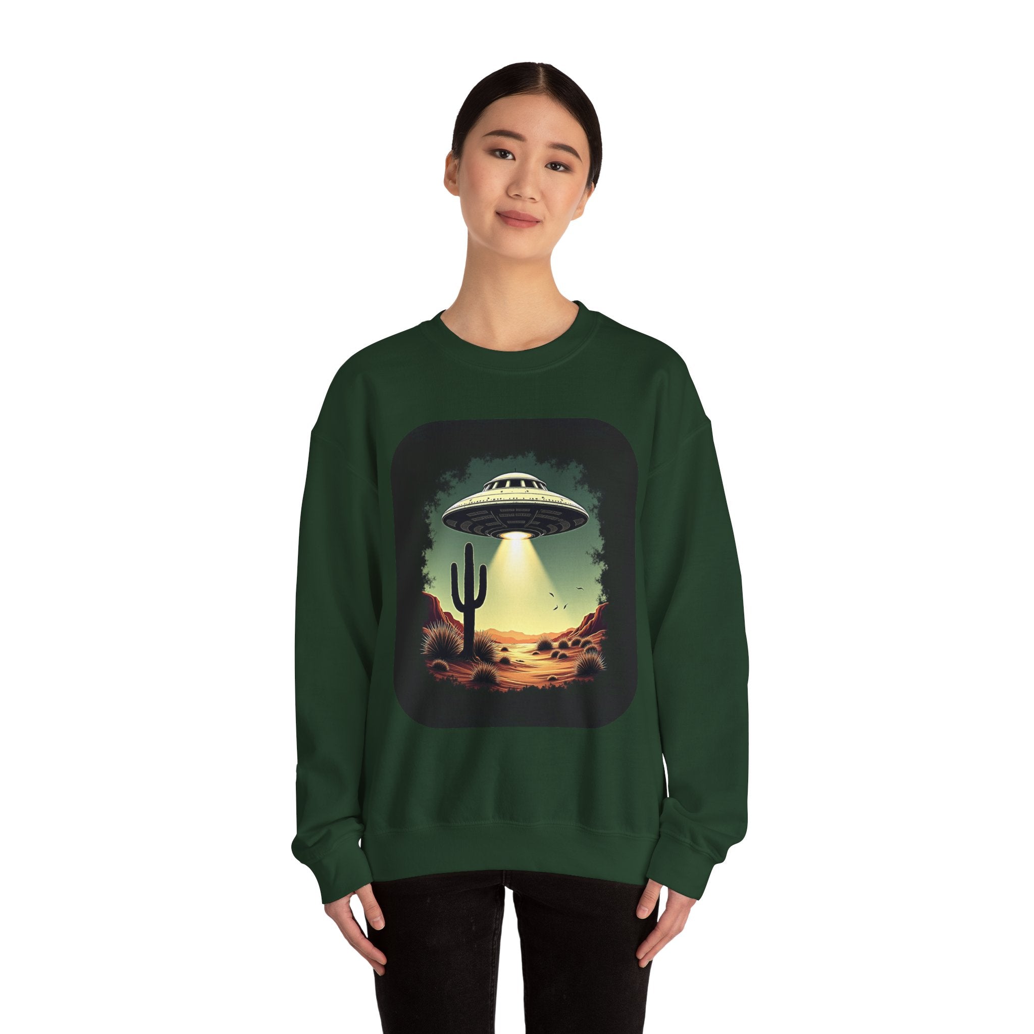 UFO Desert Abduction Crewneck Sweatshirt