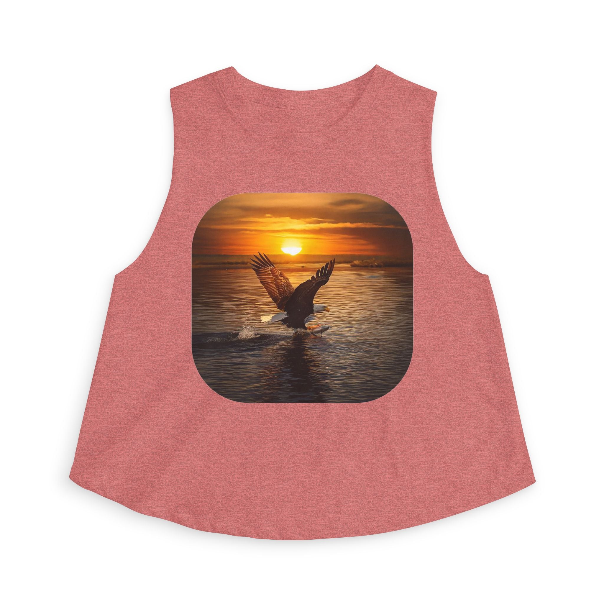 Sunset Seagull Crop Top – Beach Vibes Women's Tank