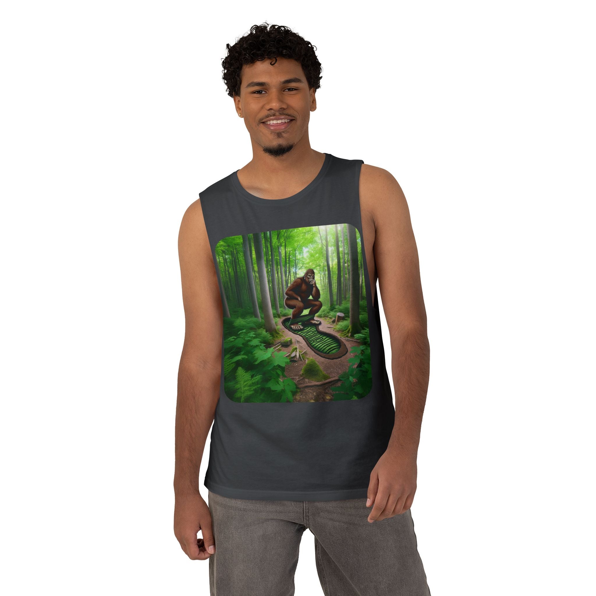 Bigfoot Forest Tank Top — Sasquatch Woodland Graphic Tank