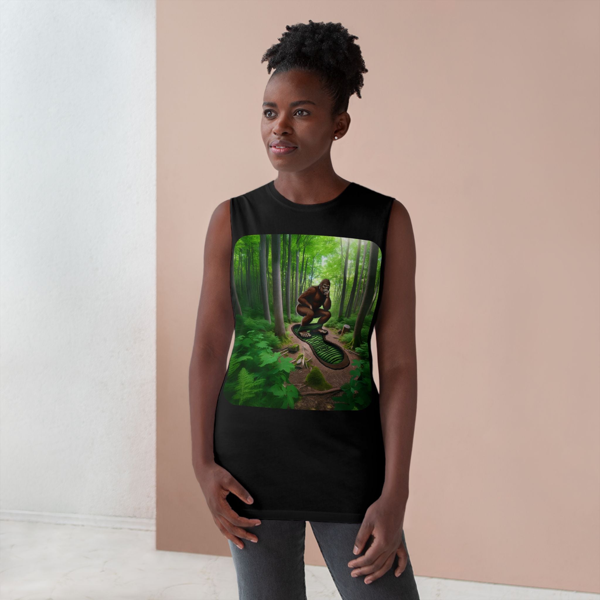 Bigfoot Forest Tank Top — Sasquatch Woodland Graphic Tank