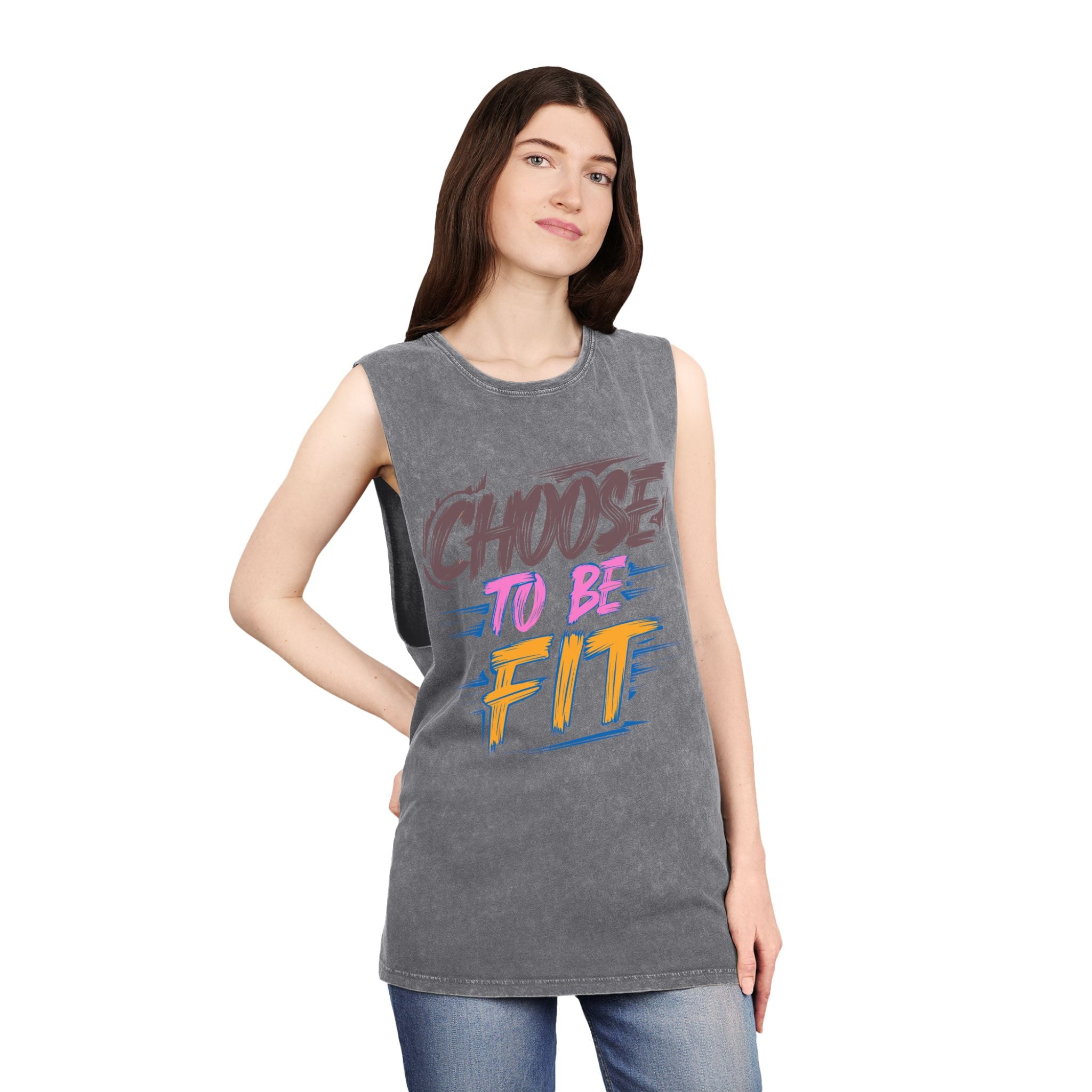 Stay On Shape Muscle Tank — Motivational Gym Quote Fitness Tank