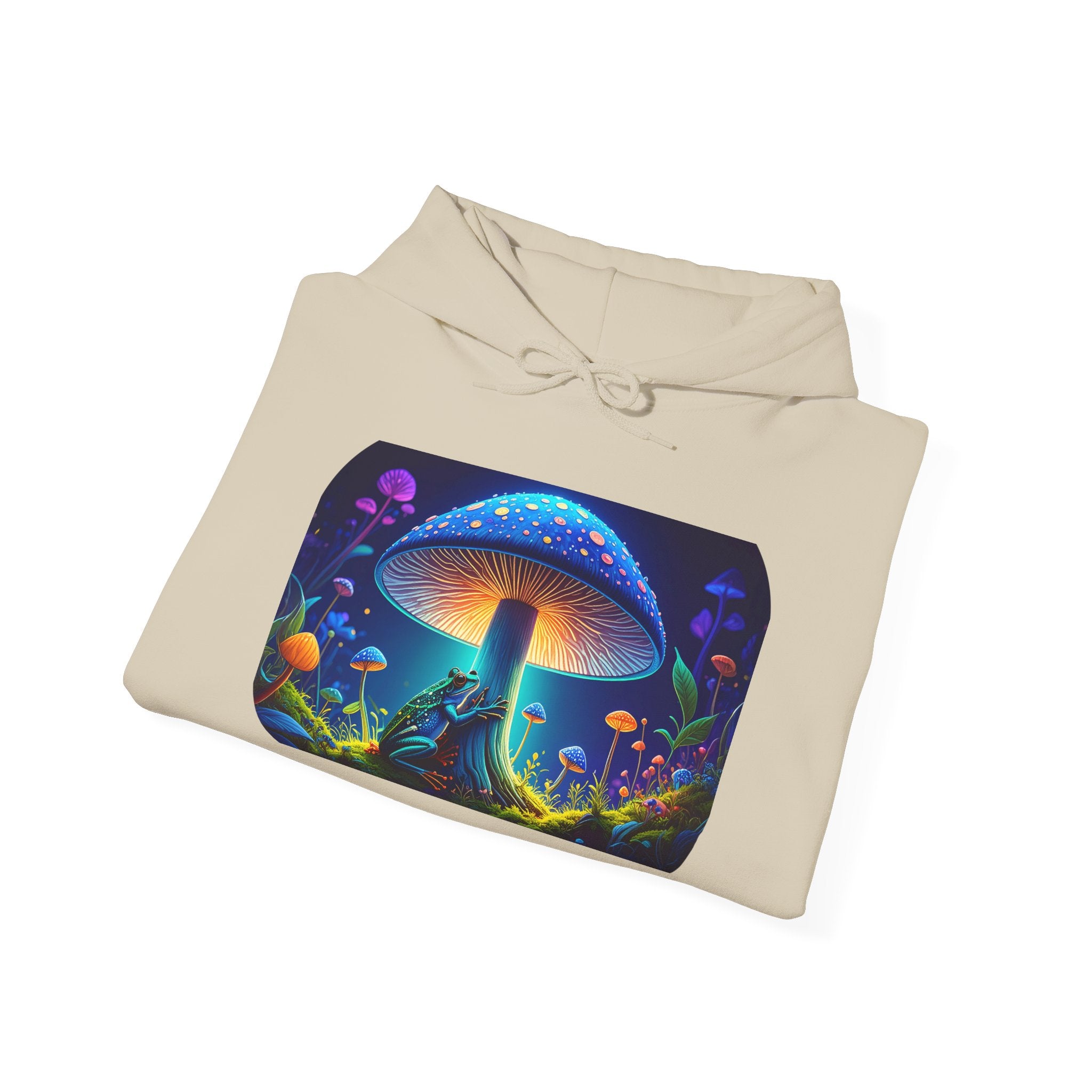 Psychedelic Mushroom Hoodie – Neon Fantasy Forest Graphic Sweatshirt