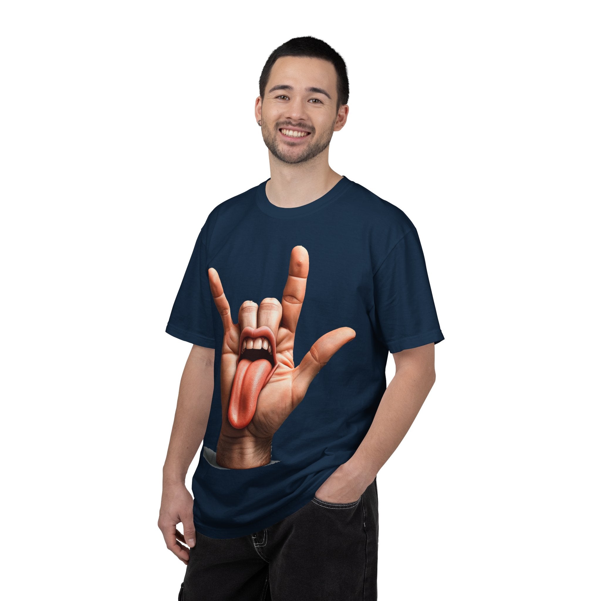 Graphic T-Shirt — Rock Hand Tongue Design
