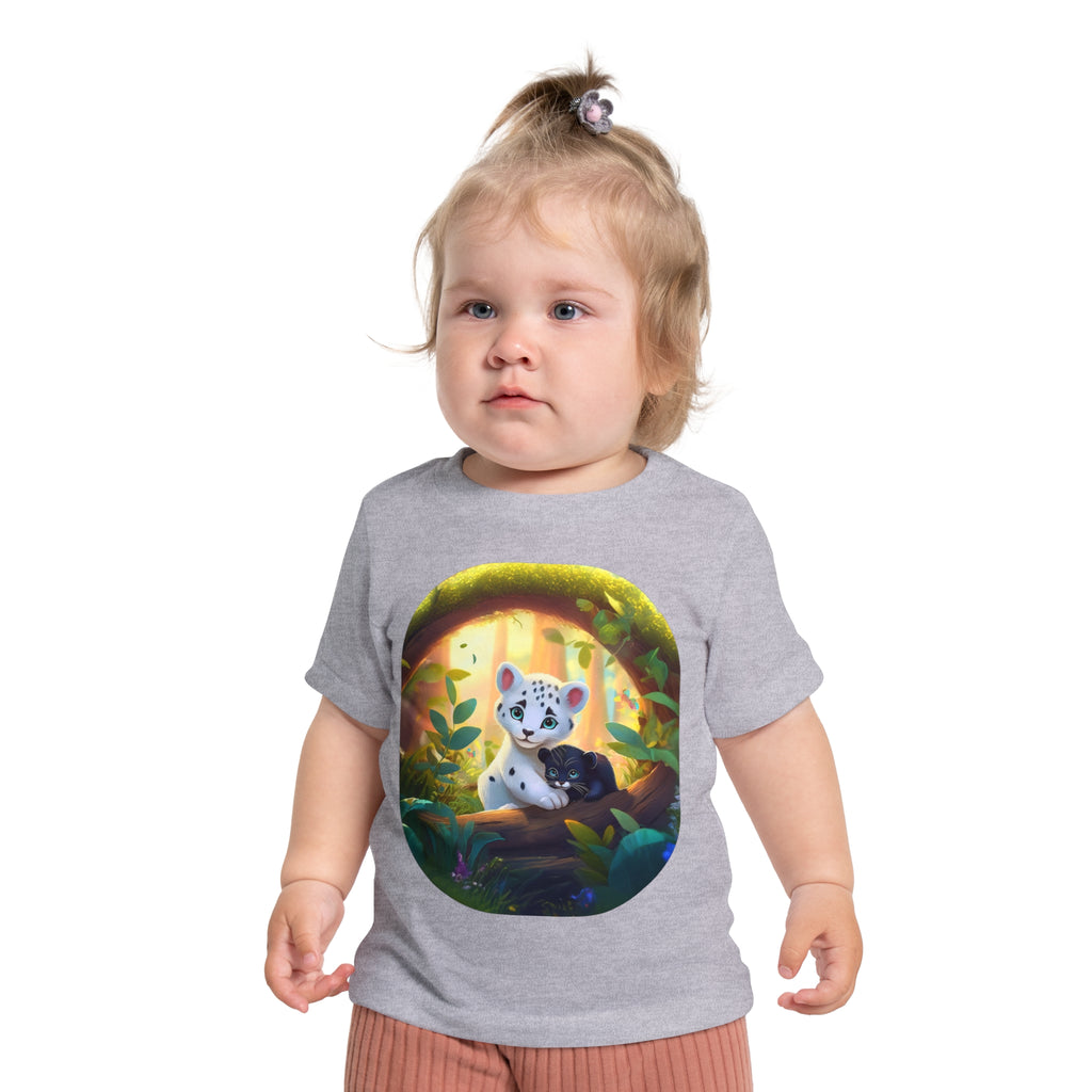 Baby T-Shirt — Forest Cub Illustration Cute Snow Leopard Print