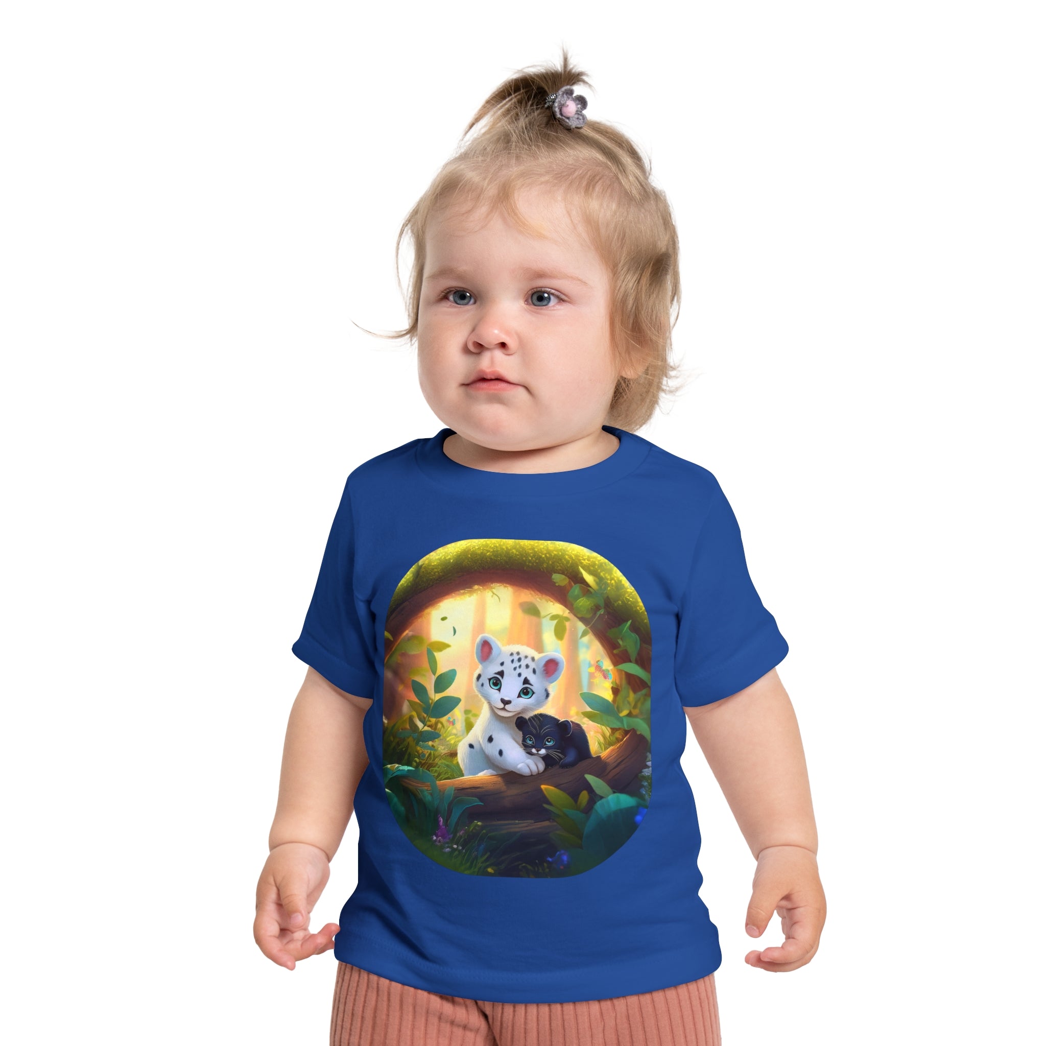 Baby T-Shirt — Forest Cub Illustration Cute Snow Leopard Print
